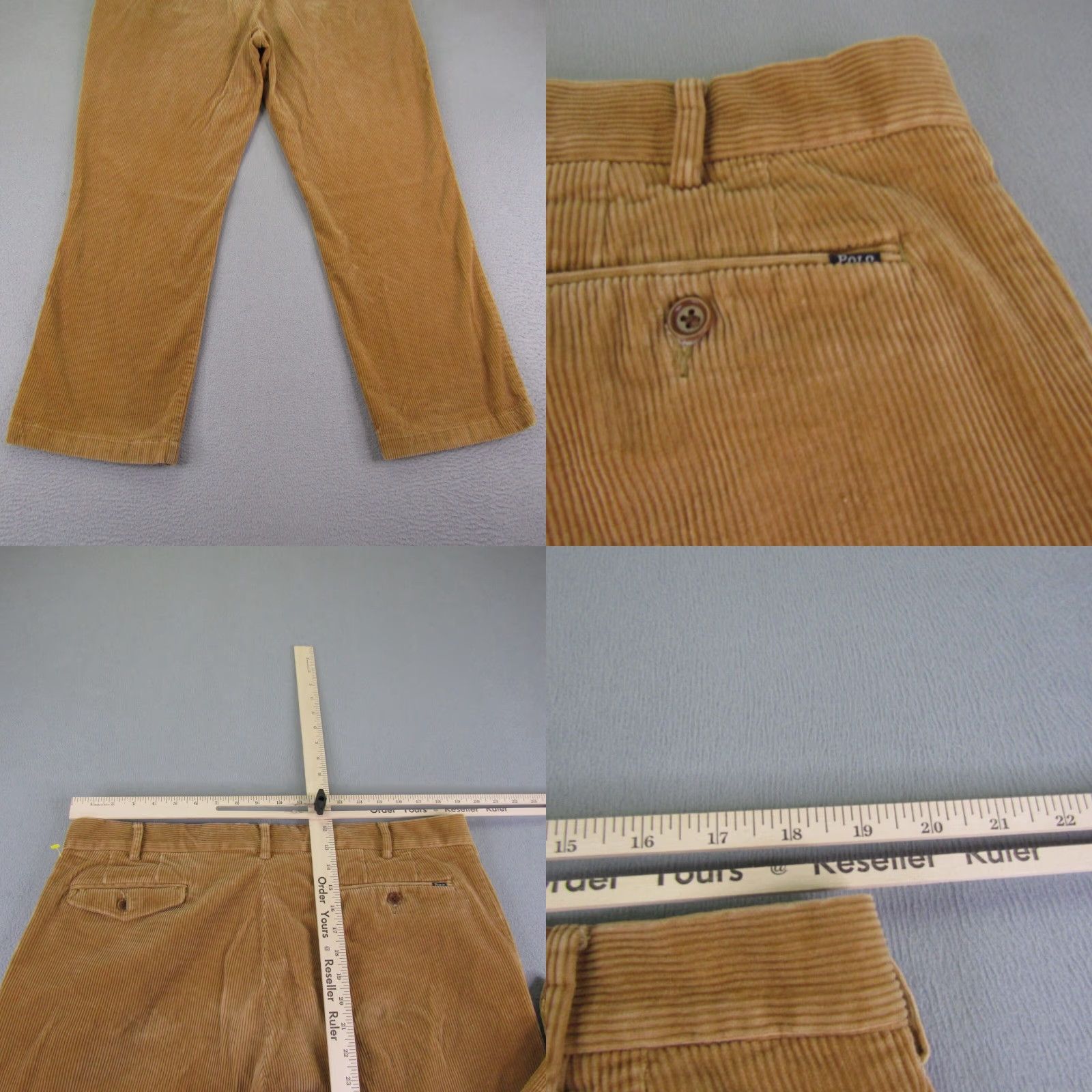 Polo Ralph Lauren VINTAGE Polo Ralph Lauren Pants Mens 40x30 Chino Corduroy Beige Khaki Regular Stretch Front Pockets 1990s Mens Size US M / EU 48-50 / 2 - 8 Thumbnail