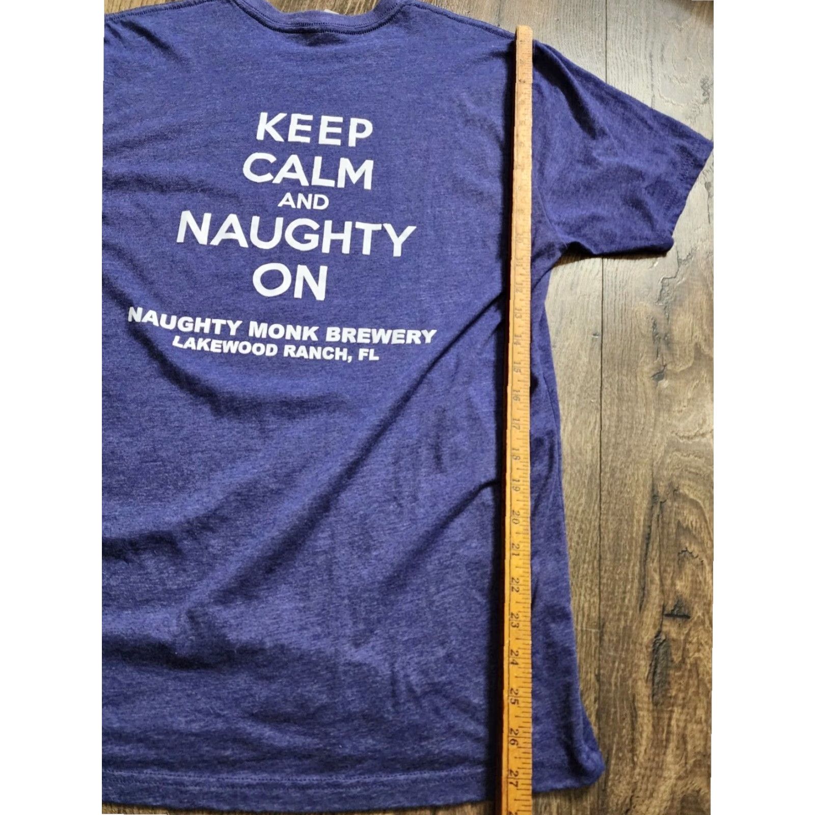 Next Level Next Level Mens Funny Brewery T Shirt Blue L Double Sided Naughty Monk Lakewood Ranch FL Mens Size US L / EU 52-54 / 3 - 3 Thumbnail