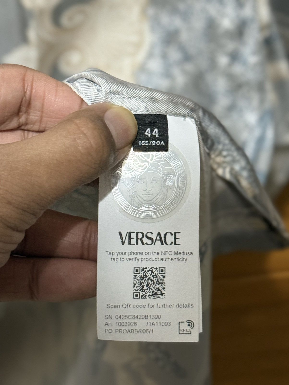 Versace Barocco Sea Silk Shirt Blue
