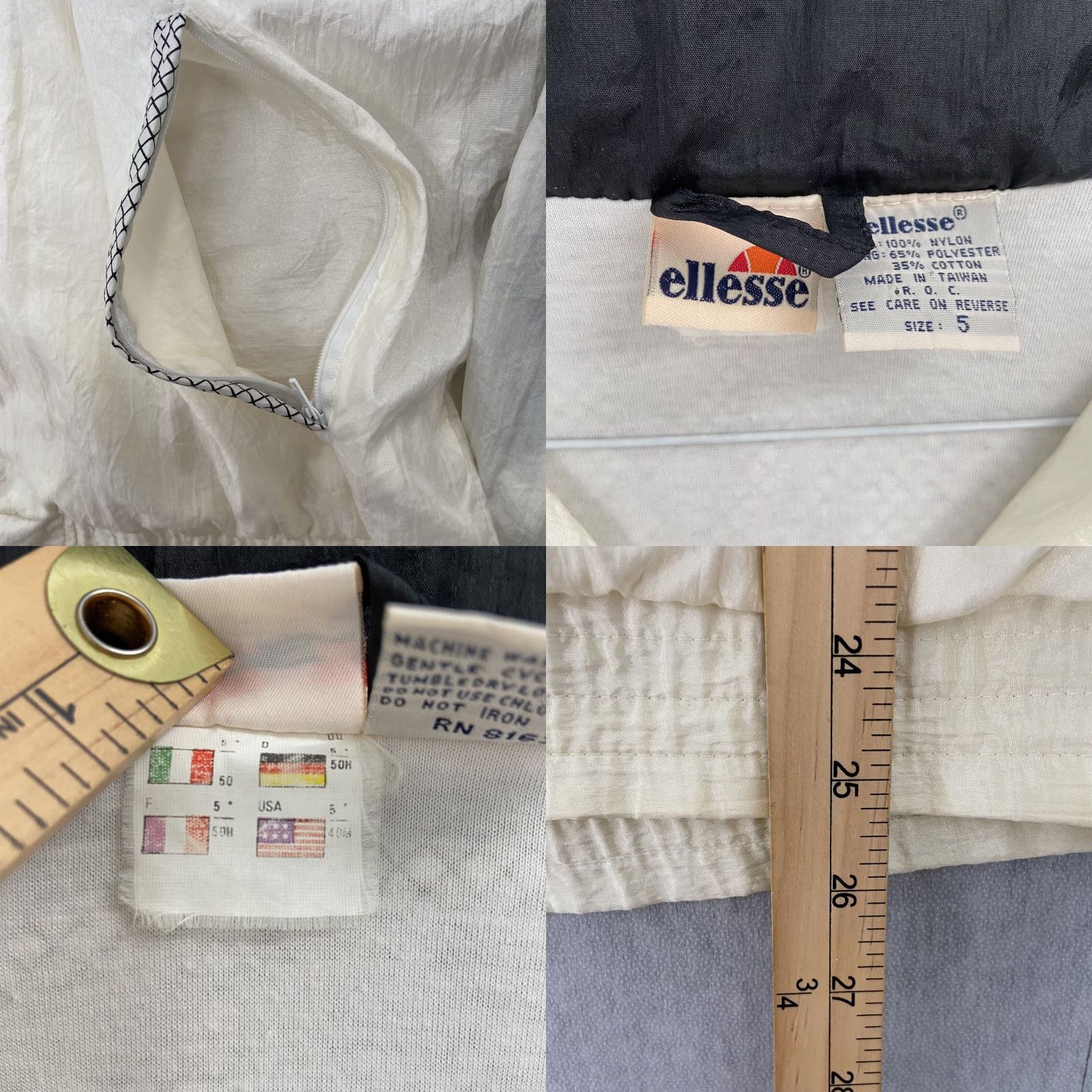 Ellesse VINTAGE Ellesse Windbreaker Jacket Men XL White Tennis Casual 90s Nylon Zip Size US XL / EU 56 / 4 - 8 Thumbnail