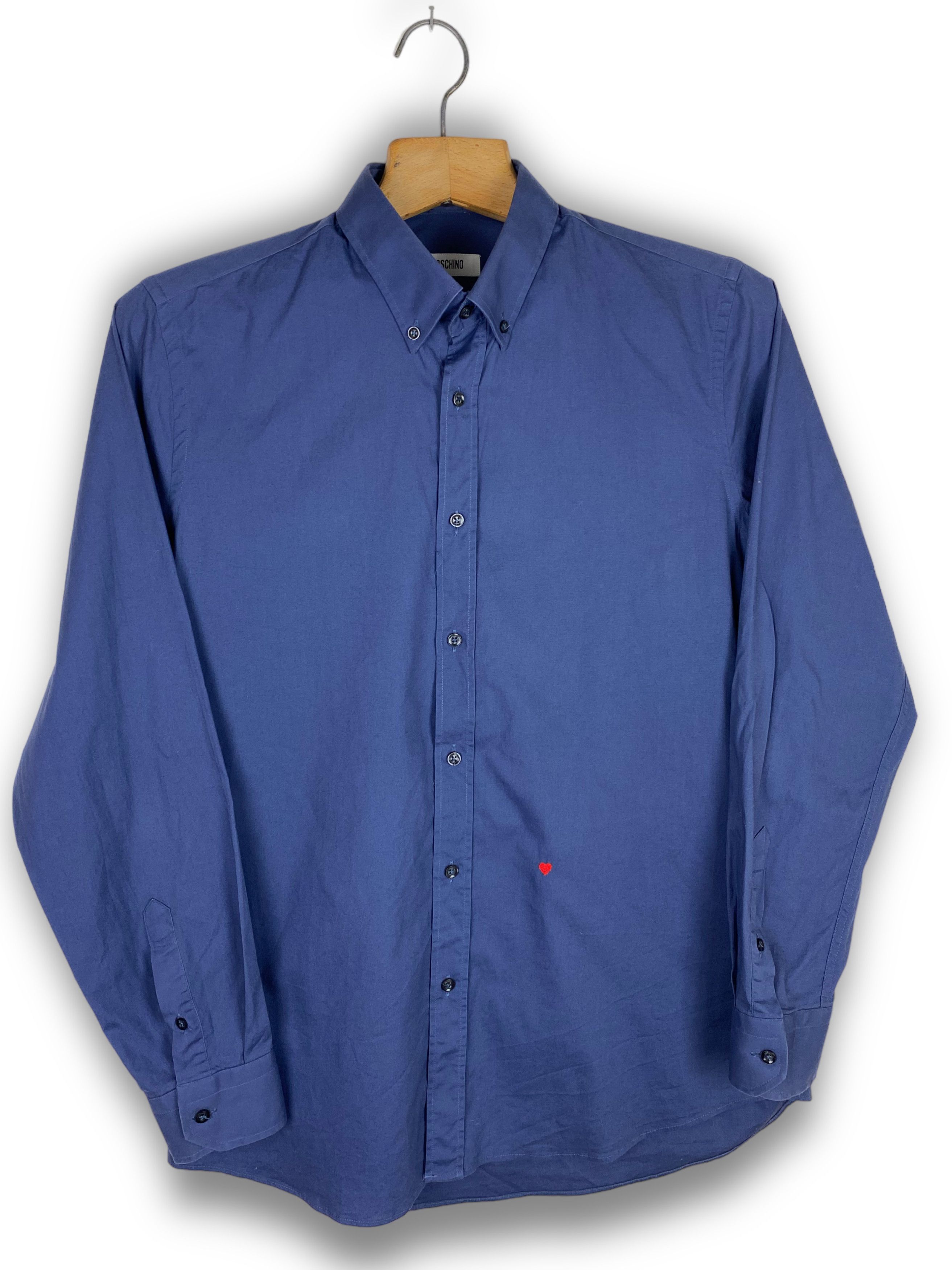 Moschino Vintage MOSCHINO Navy Button Up Shirt M477 Size US M / EU 48-50 / 2 - 1 Thumbnail