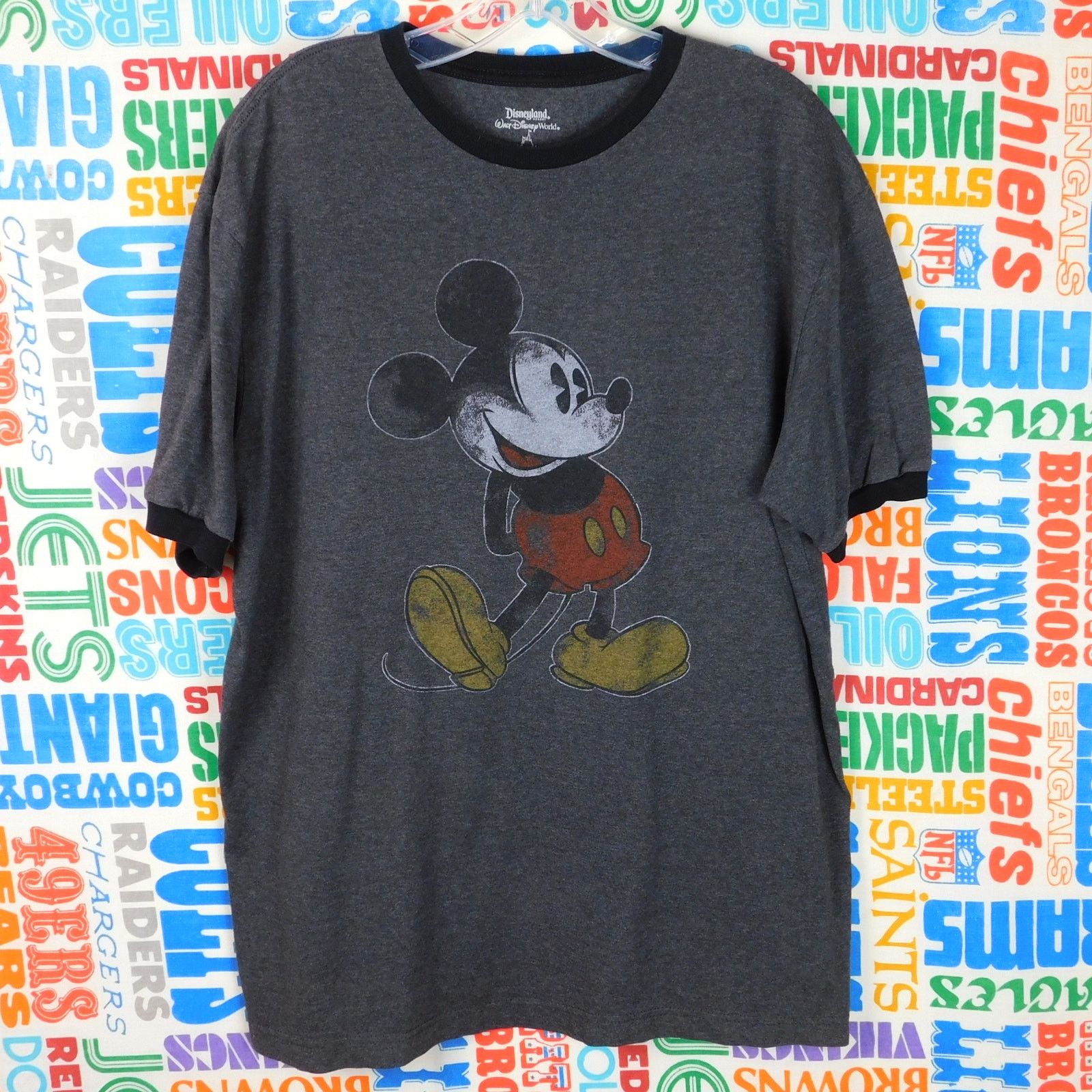 Disney Mickey Mouse Ringer Tee Size L Faded Graphic Disneyland Size US L / EU 52-54 / 3 - 1 Thumbnail