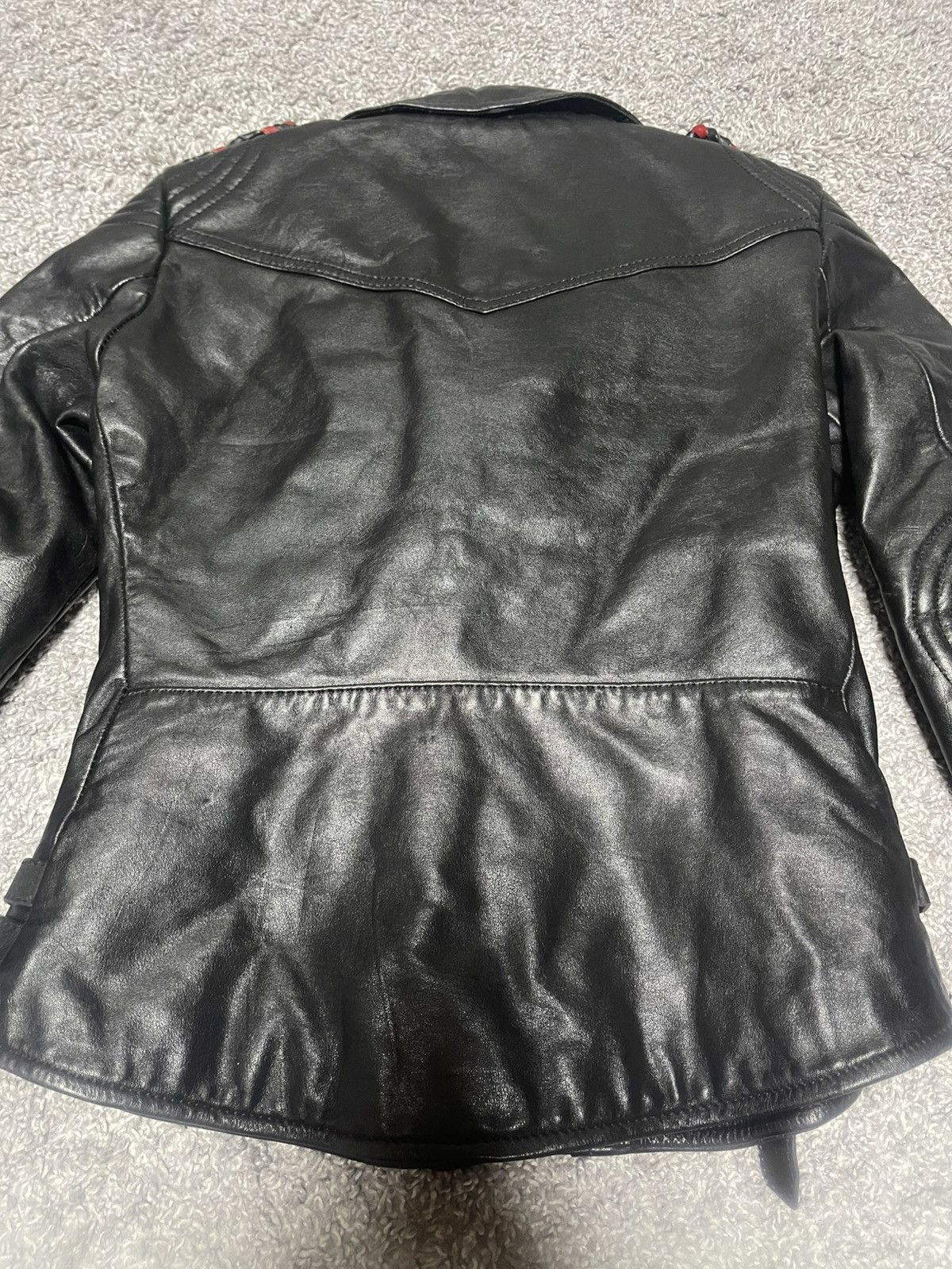 Vintage ECHTES LEDER VINTAGE BIKER LEATHER JACKET SIZE 38 Size XS / US 0-2 / IT 36-38 - 10 Thumbnail