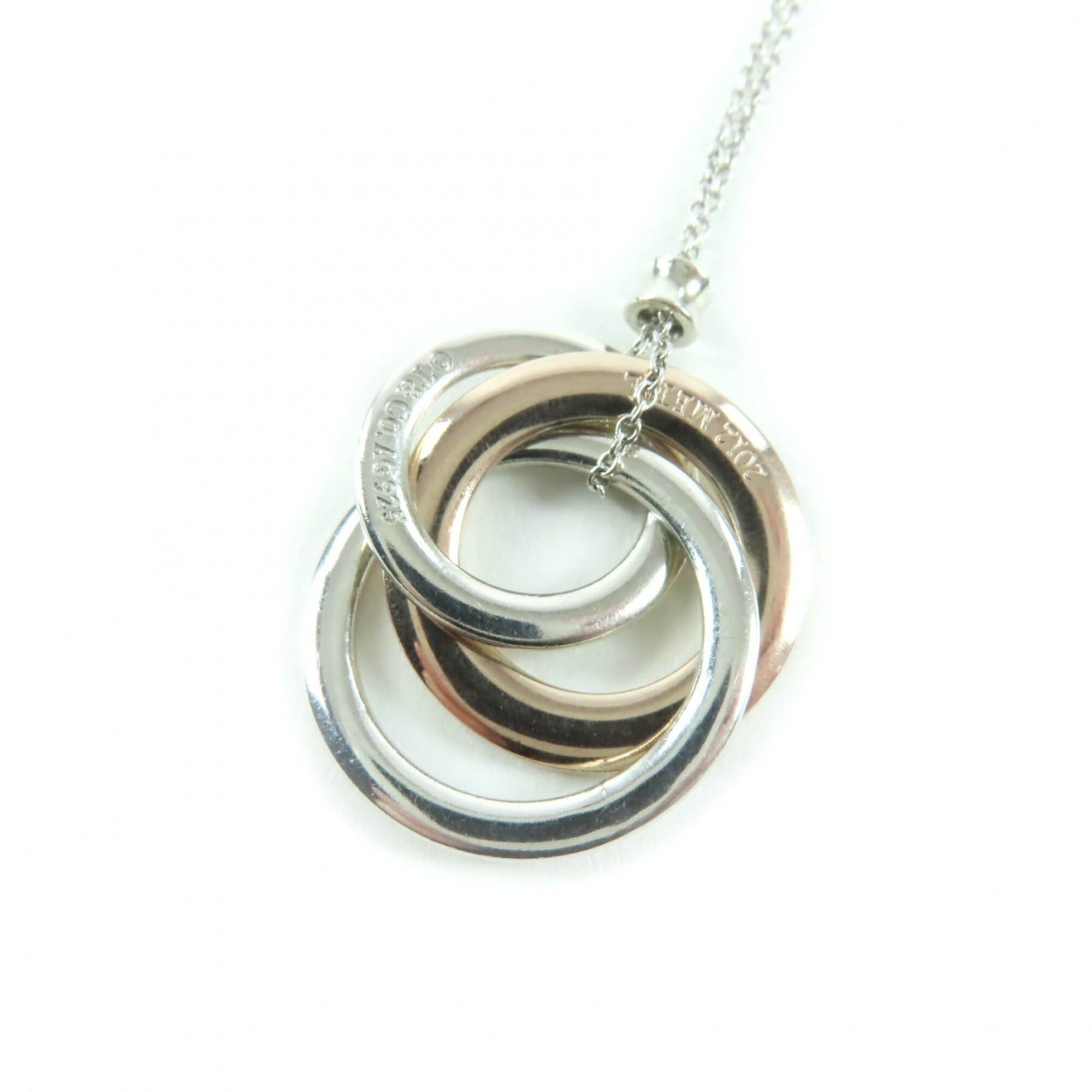 Tiffany & Co. TIFFANY&Co. Tiffany 925 Metal 1837 Interlocking Circle Necklace, Silver and Pink Gold, Total Weight 5.2g, Women's. Size ONE SIZE - 1 Thumbnail