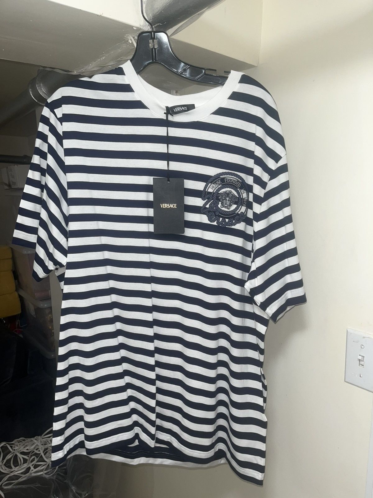 Versace Versace Striped T-Shirt Sz L Size US L / EU 52-54 / 3 - 2 Thumbnail