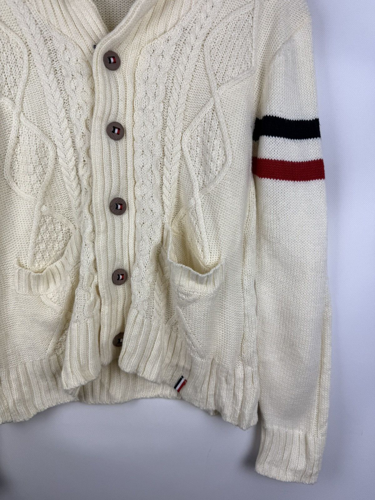Japanese Brand Lock Heaven Japanese Cable Knit Shawl Cardigan Sweater Size US L / EU 52-54 / 3 - 6 Thumbnail