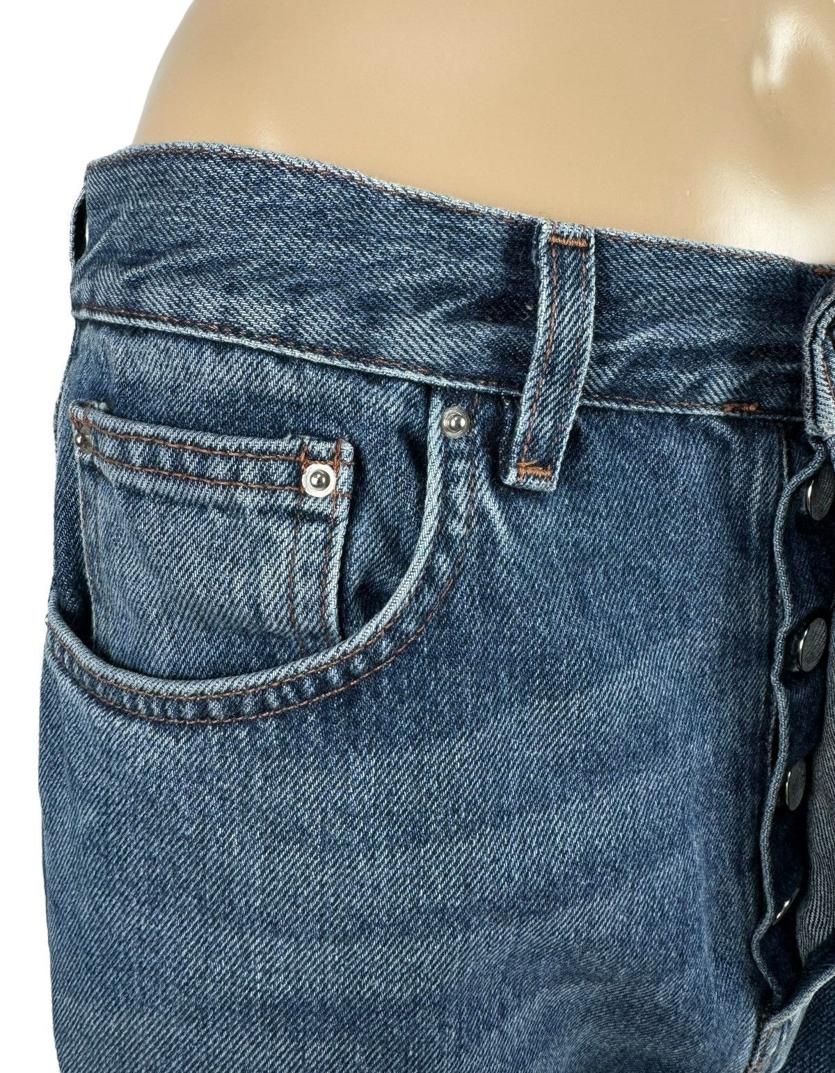Toteme Toteme Blue Stright Jeans size 27 Leather Badge Size 27" / US 4 / IT 40 - 9 Thumbnail