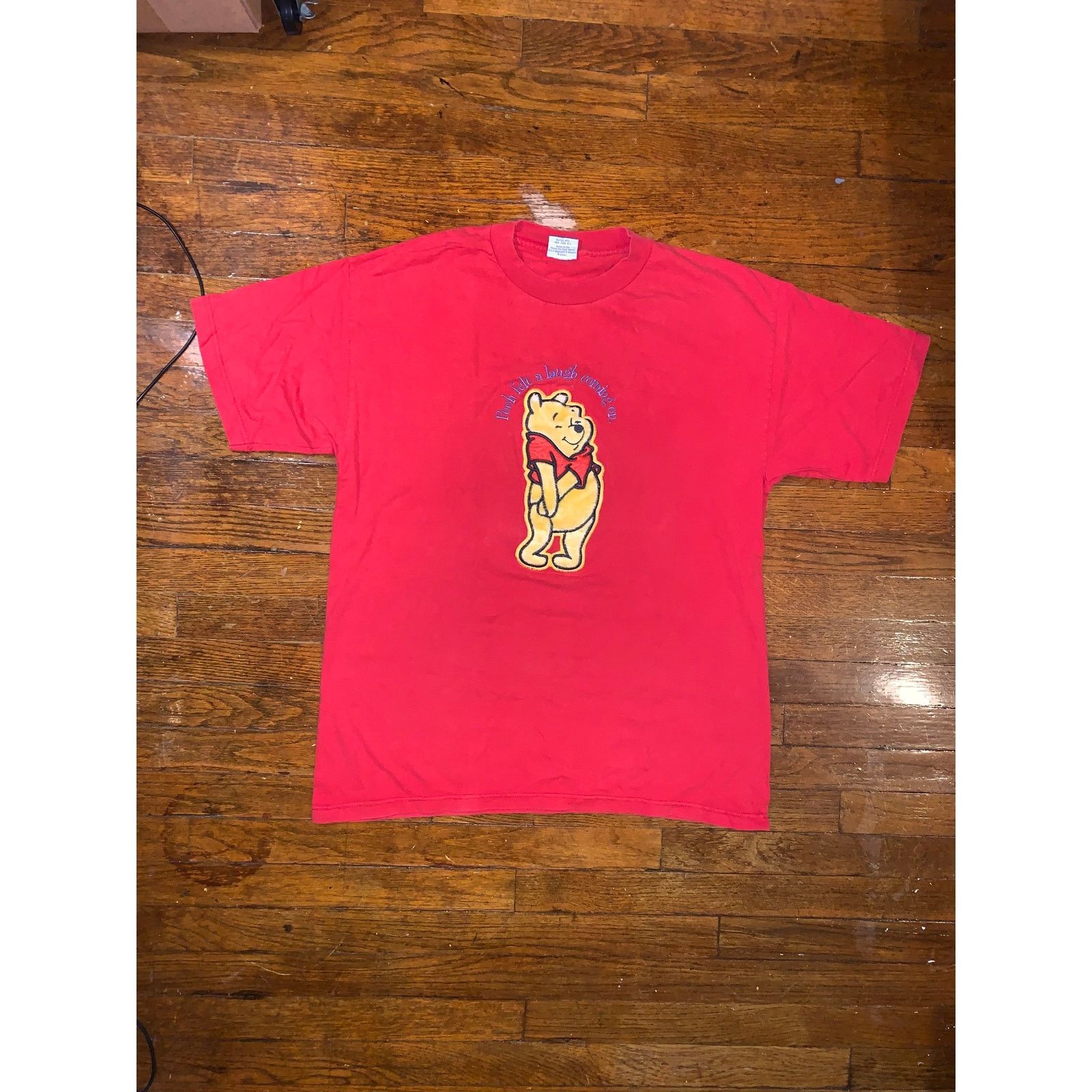Disney × Vintage Winnie The Pooh Embroidered T Shirt Red Disney Graphic Large Size US XL / EU 56 / 4 - 2 Thumbnail