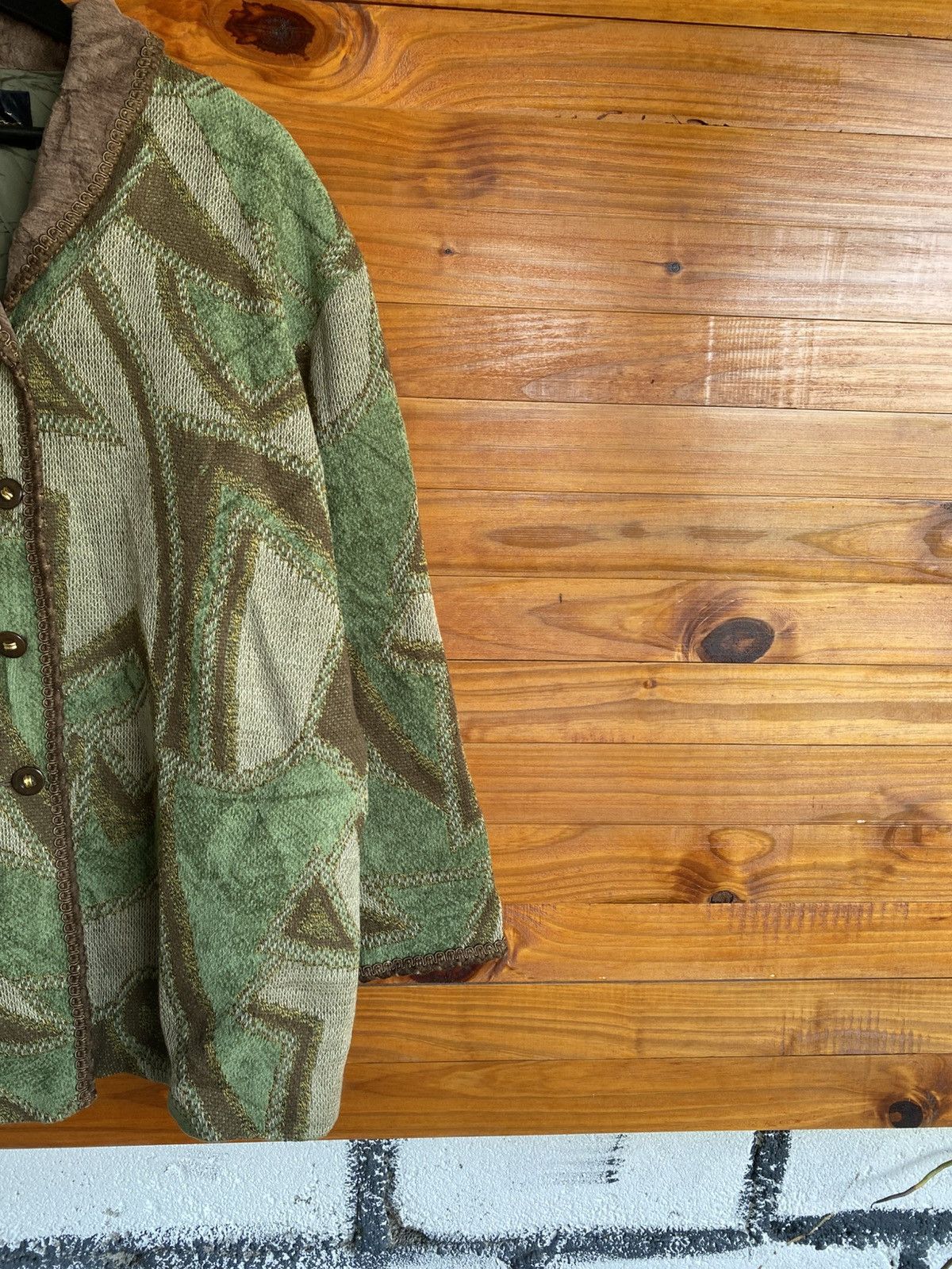 Japanese Brand Vintage En Lain “For High Style Abstract Pattern Wool Jacket Size L / US 10 / IT 46 - 9 Thumbnail