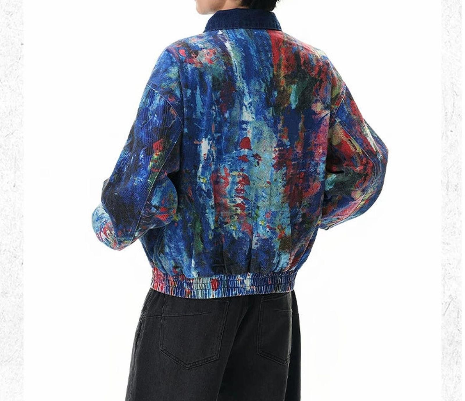 Other Graffiti Art Denim Jacket | Painted Boxy Wide Outerwear Size US M / EU 48-50 / 2 - 12 Thumbnail