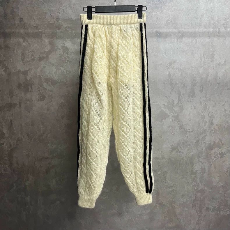 Gucci Gucci Size S Ivory color-block knitted mid-waist casual pa Size 42" / US 20 - 3 Thumbnail