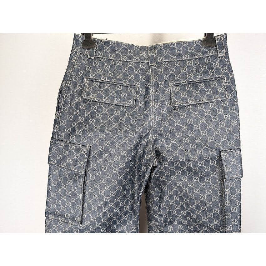 Gucci o1rshd1 Coated GG Denim Cargo Pant in Blue Size US 34 / EU 50 - 17 Thumbnail
