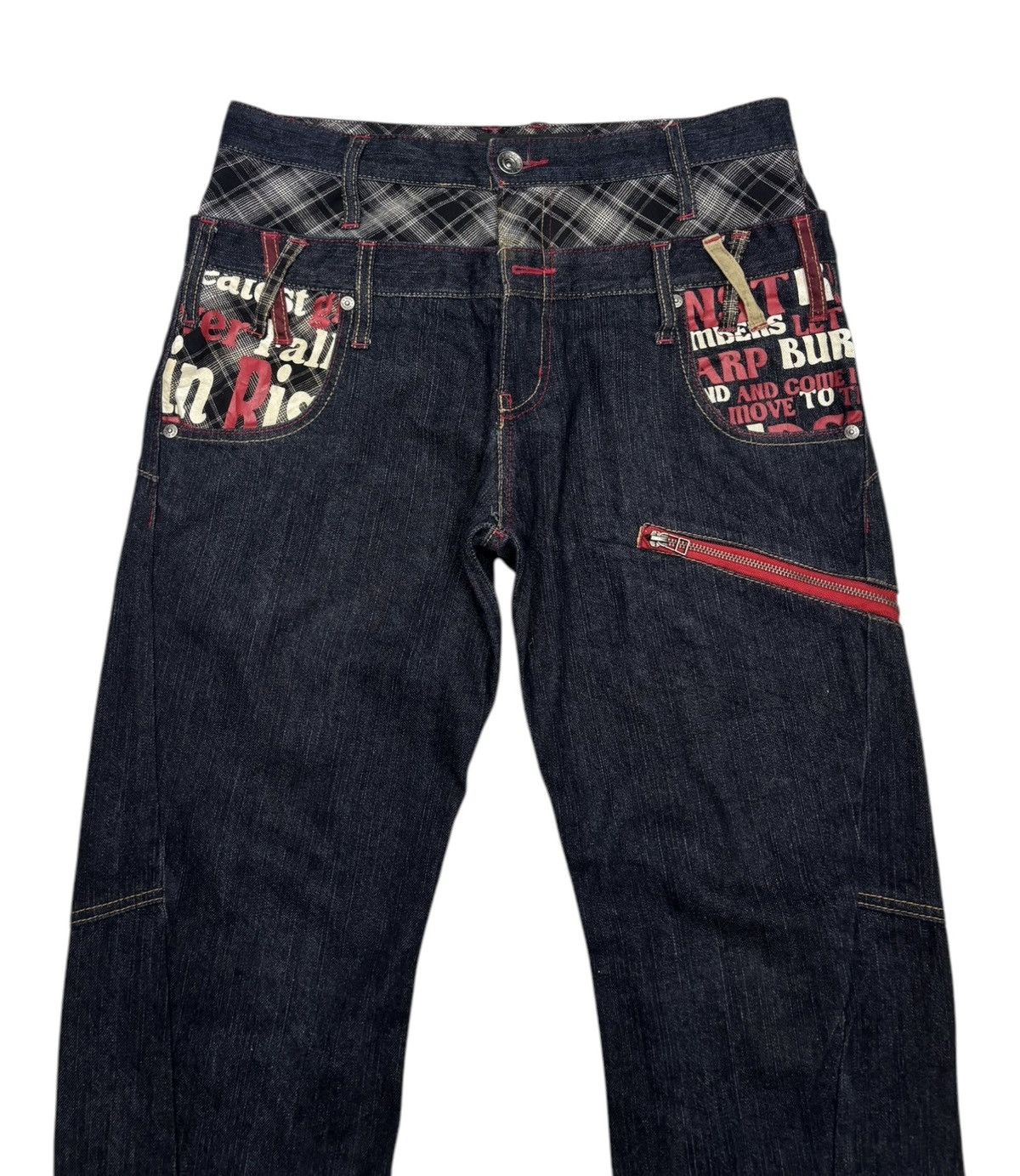 In The Attic × Junya Watanabe 🔥IN THE ATTIC DOUBLE WAIST PUNK JEANS SKULLS JEANS Size US 32 / EU 48 - 3 Thumbnail