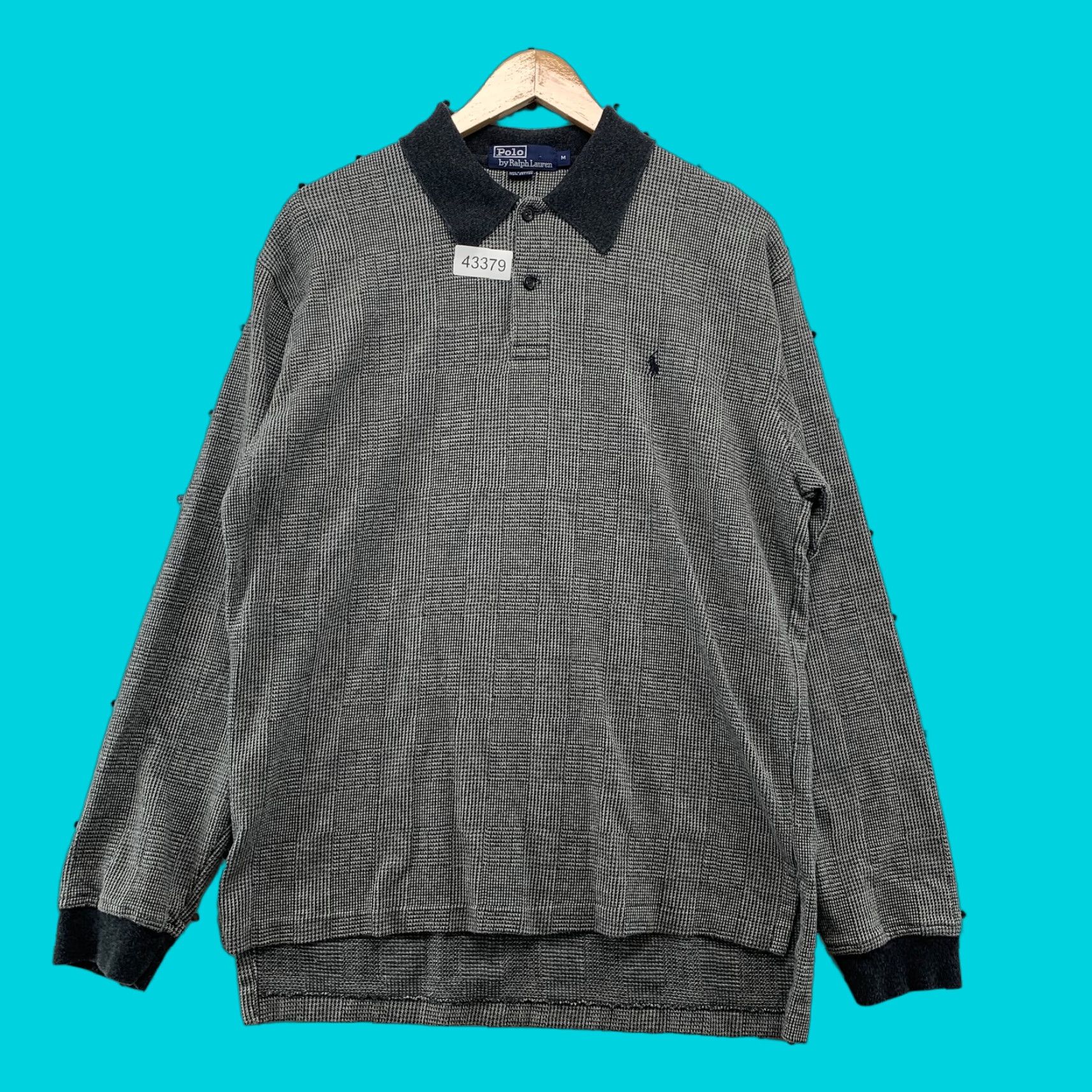 Polo Ralph Lauren Polo Ralph Lauren Polo Shirt Mens M Gray Plaid Knit VINTAGE Logo Casual 90s Mens Size US M / EU 48-50 / 2 - 1 Thumbnail