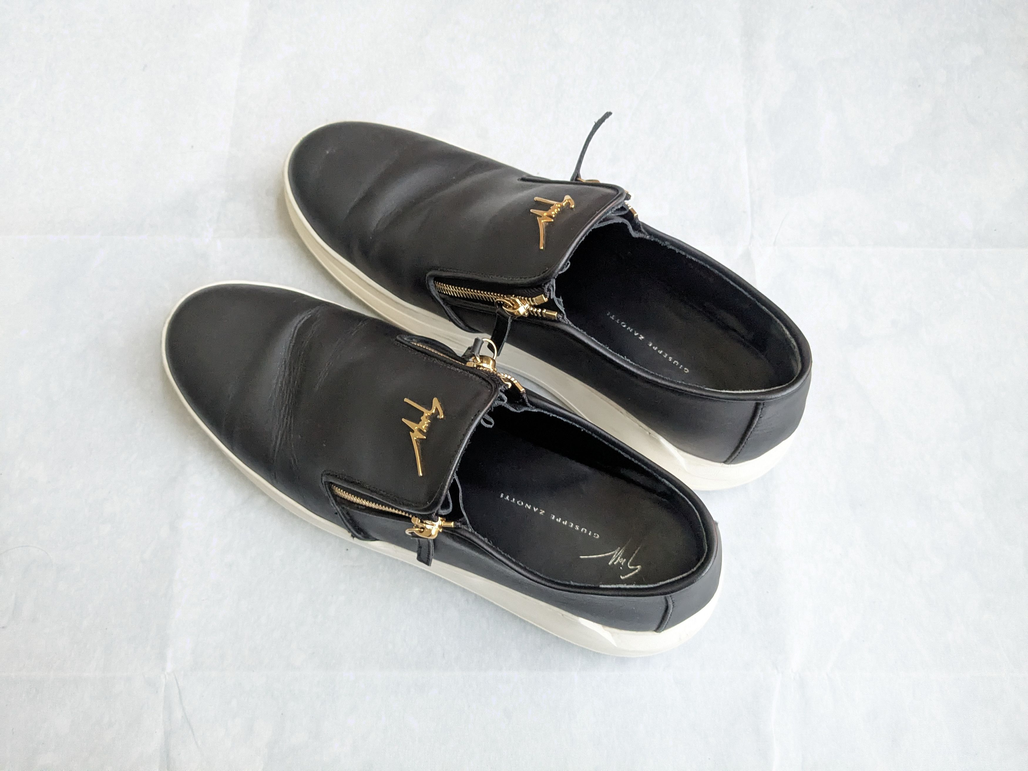 Giuseppe Zanotti Giuseppe Zanotti Sneakers Black White Gold Zip 12 45 Size US 12 / EU 45 - 12 Thumbnail