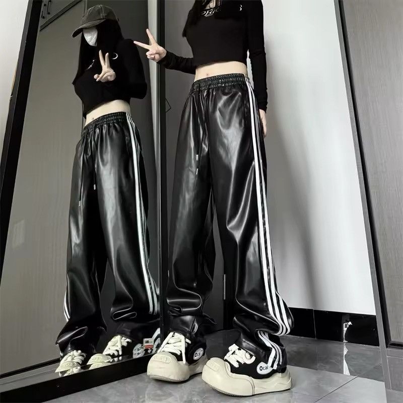 Japanese Brand × Other PU Striped Print Autumn Winter Long Pant Size 24" / US 00 / IT 34 - 2 Thumbnail