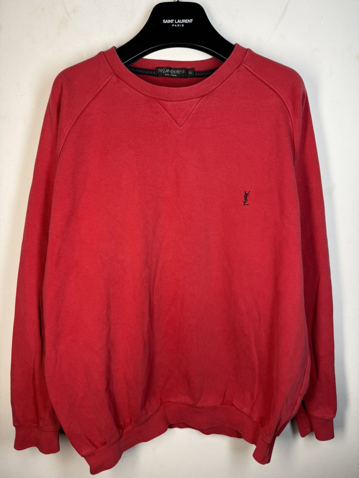 Yves Saint Laurent 90s YSL Sweatshirt Red Size US XL / EU 56 / 4 - 1 Thumbnail