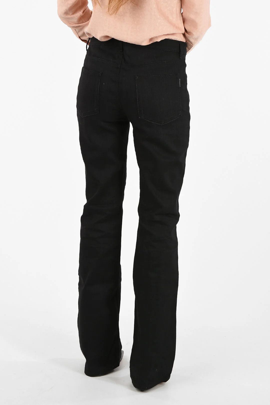 Saint Laurent Paris og1mm0326 Boot-Cut High-Waist Jeans in Black Size 26" / US 2 / IT 38 - 2 Thumbnail