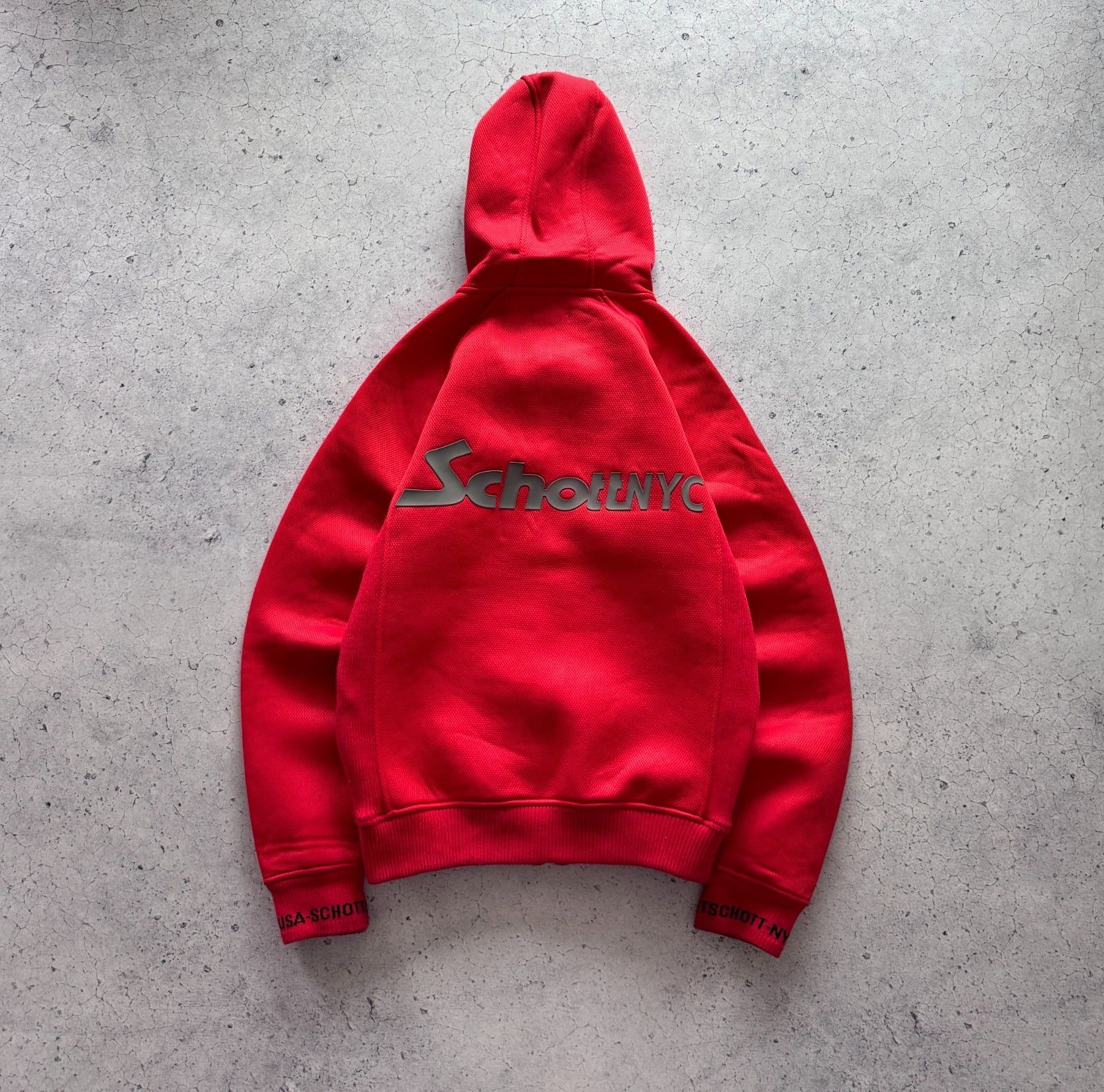 Schott Schott Vintage Red Fleece Jacket USA 90s Jnco Rap Hoodie Size US L / EU 52-54 / 3 - 1 Thumbnail