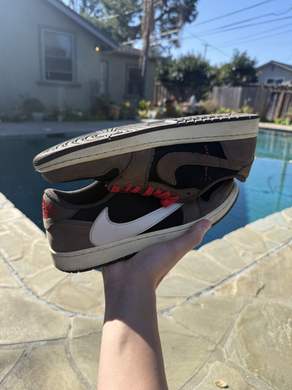 Nike × Travis Scott Air Jordan 1 Low Travis Scott Dark Mocha Size US 11 / EU 44 - 5 Thumbnail