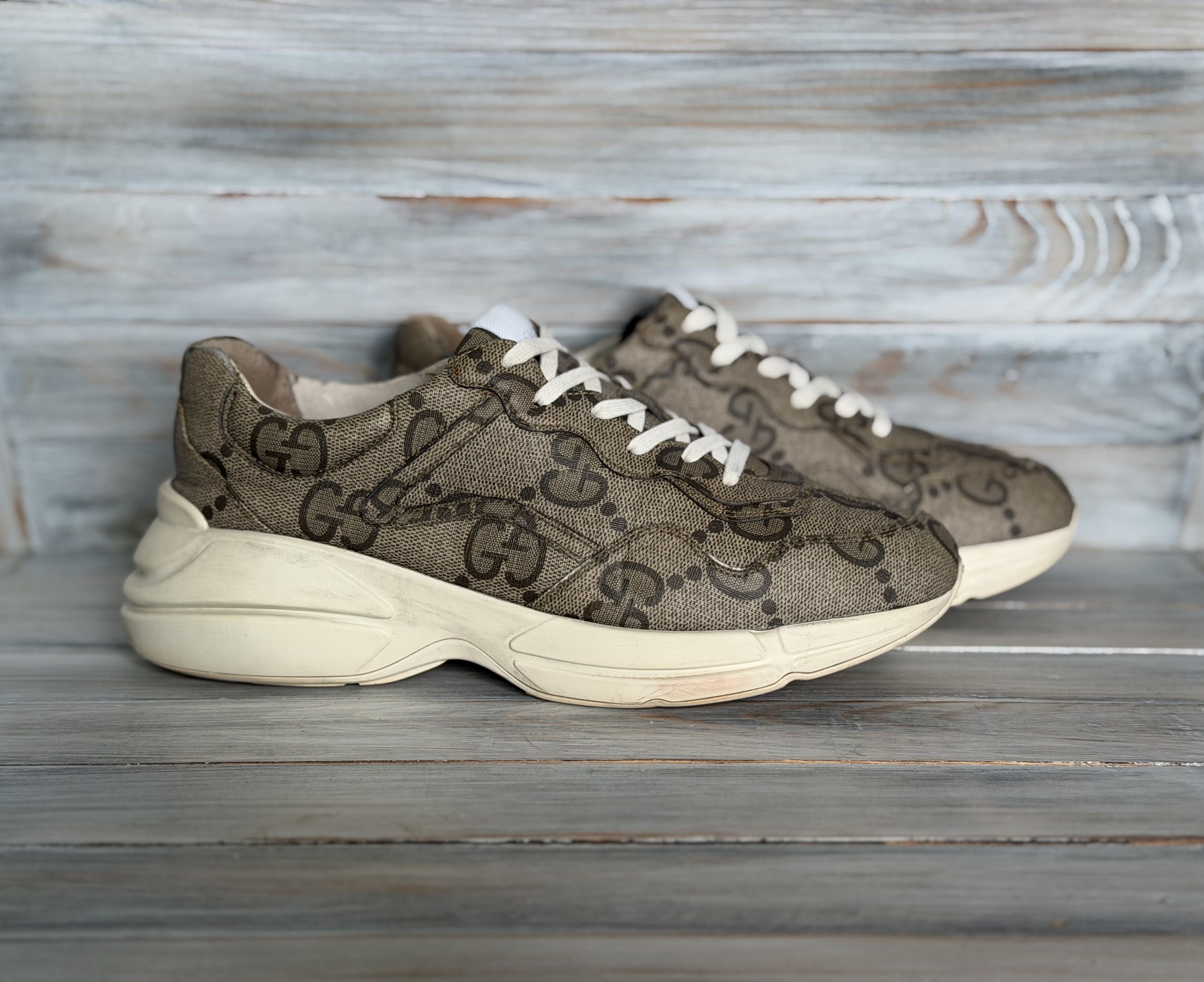 Gucci GUCCI GG Rython 100 Monogram Lace Up Sneakers Made In Italy Size US 11.5 / EU 44-45 - 1 Thumbnail