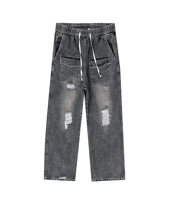 Japanese Brand Retro straight leg distressed jeans Size US 32 / EU 48 - 6 Thumbnail