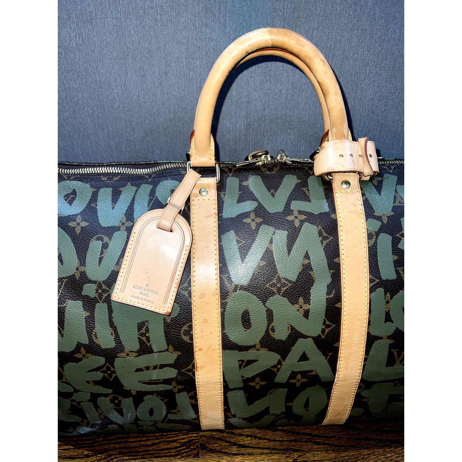 Louis Vuitton Louis Vuitton Keepall Dark Green Weekend Travel Bag Size ONE SIZE - 3 Thumbnail