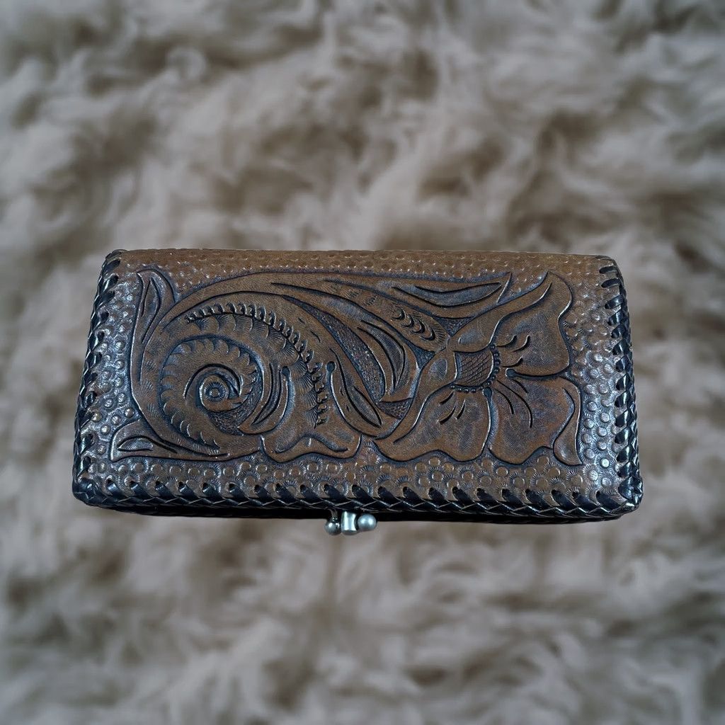 Vintage VINTAGE Unbranded Brown Leather Credit Card Bifold Long Wallet Women Solid 7.5 in 3.5 in Wallet Mens Girls Size ONE SIZE - 1 Thumbnail