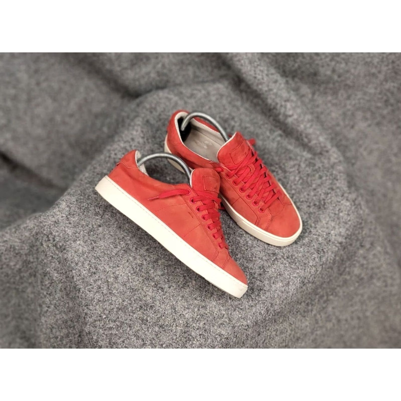 Santoni Santoni Design Orange Women's Leather Suede Classic Sneakers - 37 EU, 7 US, Leather, Low Top, Casual Shoes, Designer Style Size US 7 / IT 37 - 6 Thumbnail