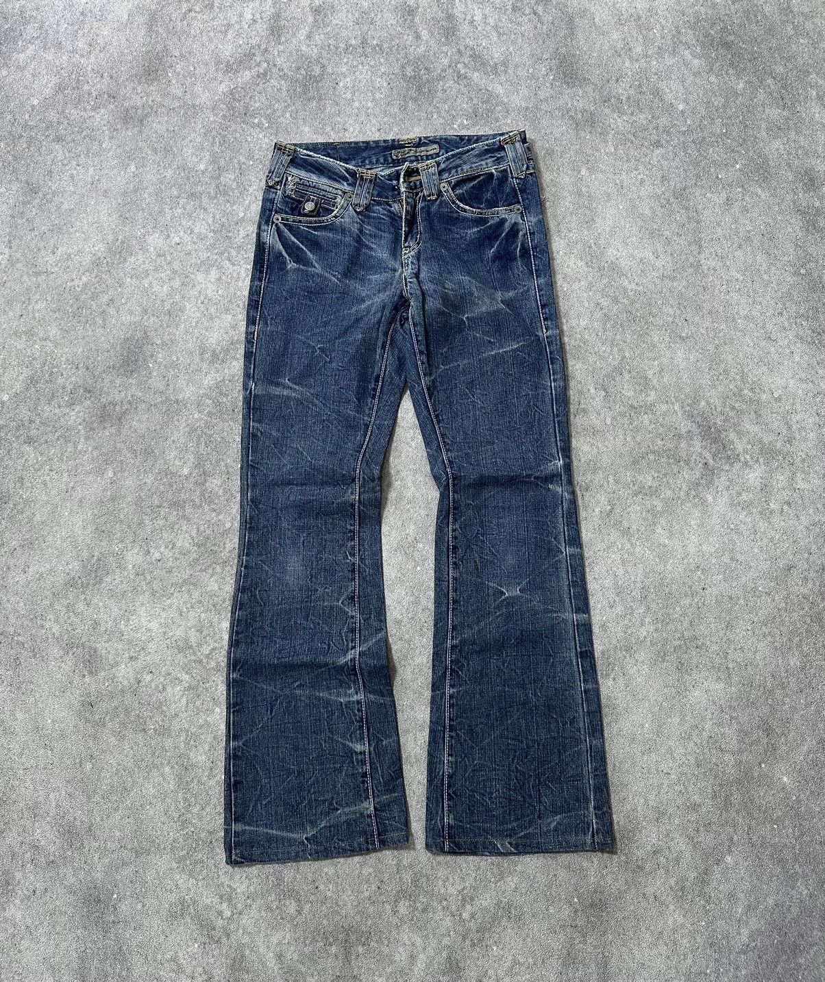 Japanese Brand Japanes Rush Hour Washed Flared Jeans Size US 29 - 1 Thumbnail