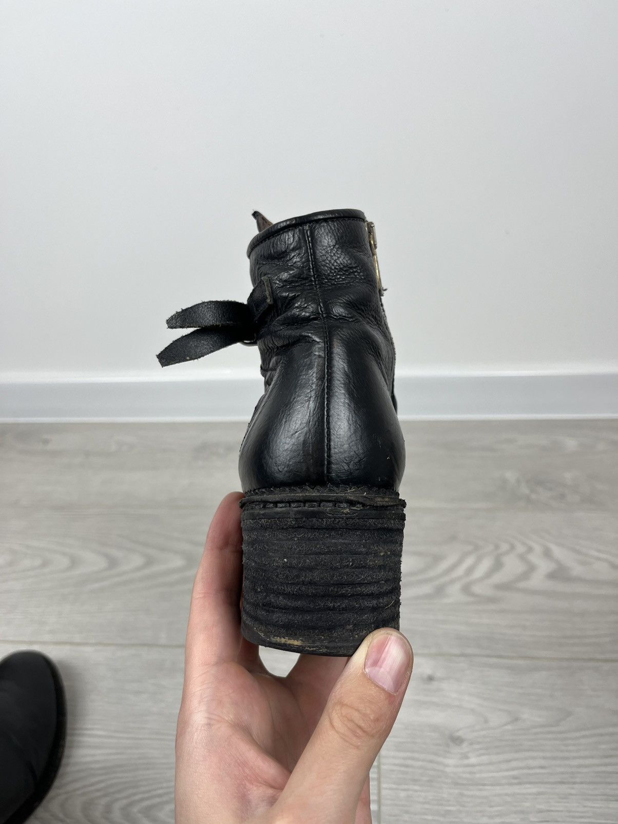 A.S.98 × Leather Airsteps A.S. 98 Black Leather Heel Zip Avante Garde Boots Size US 7 / IT 37 - 9 Thumbnail