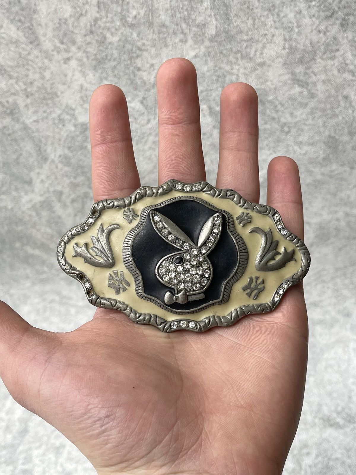 Playboy 80s VTG PLAYBOY Belt Buckle Crystal Rhinestone Y2K McBling Size ONE SIZE - 2 Thumbnail