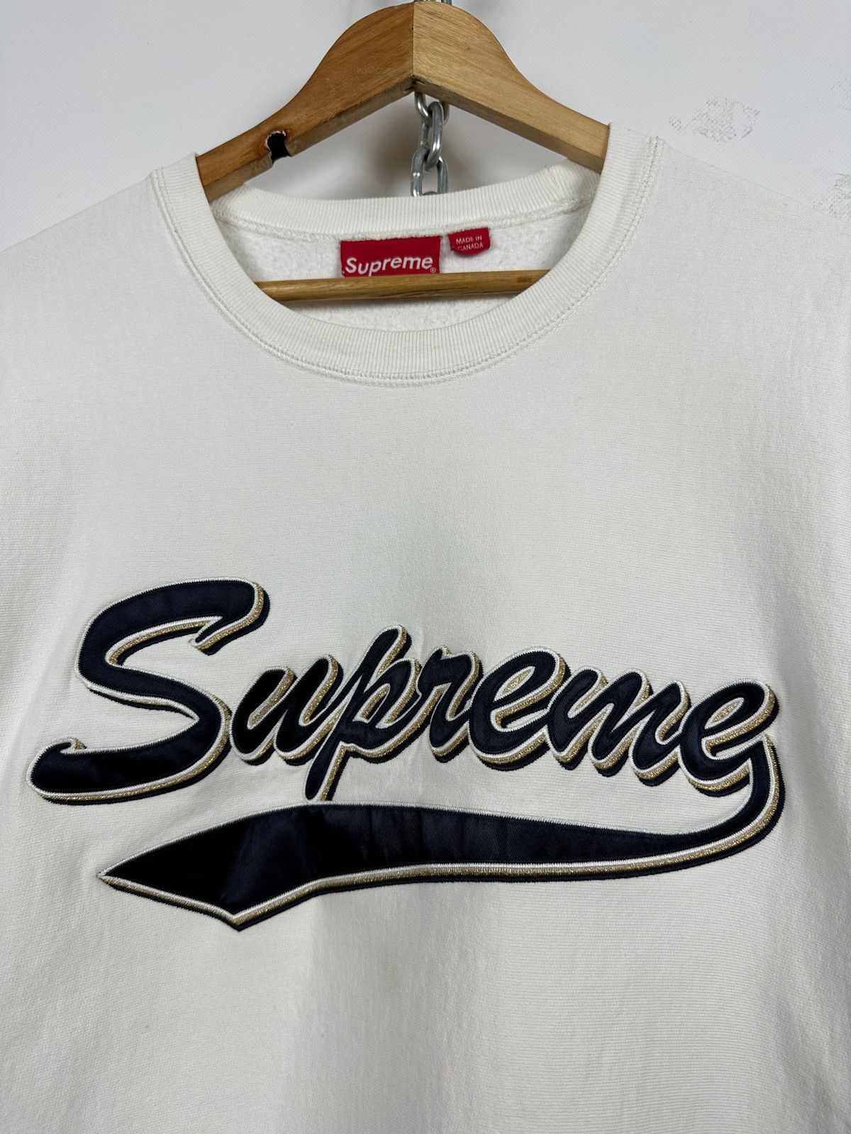 Supreme Supreme Brush Script White Crewneck Sweatshirt Size US L / EU 52-54 / 3 - 7 Thumbnail