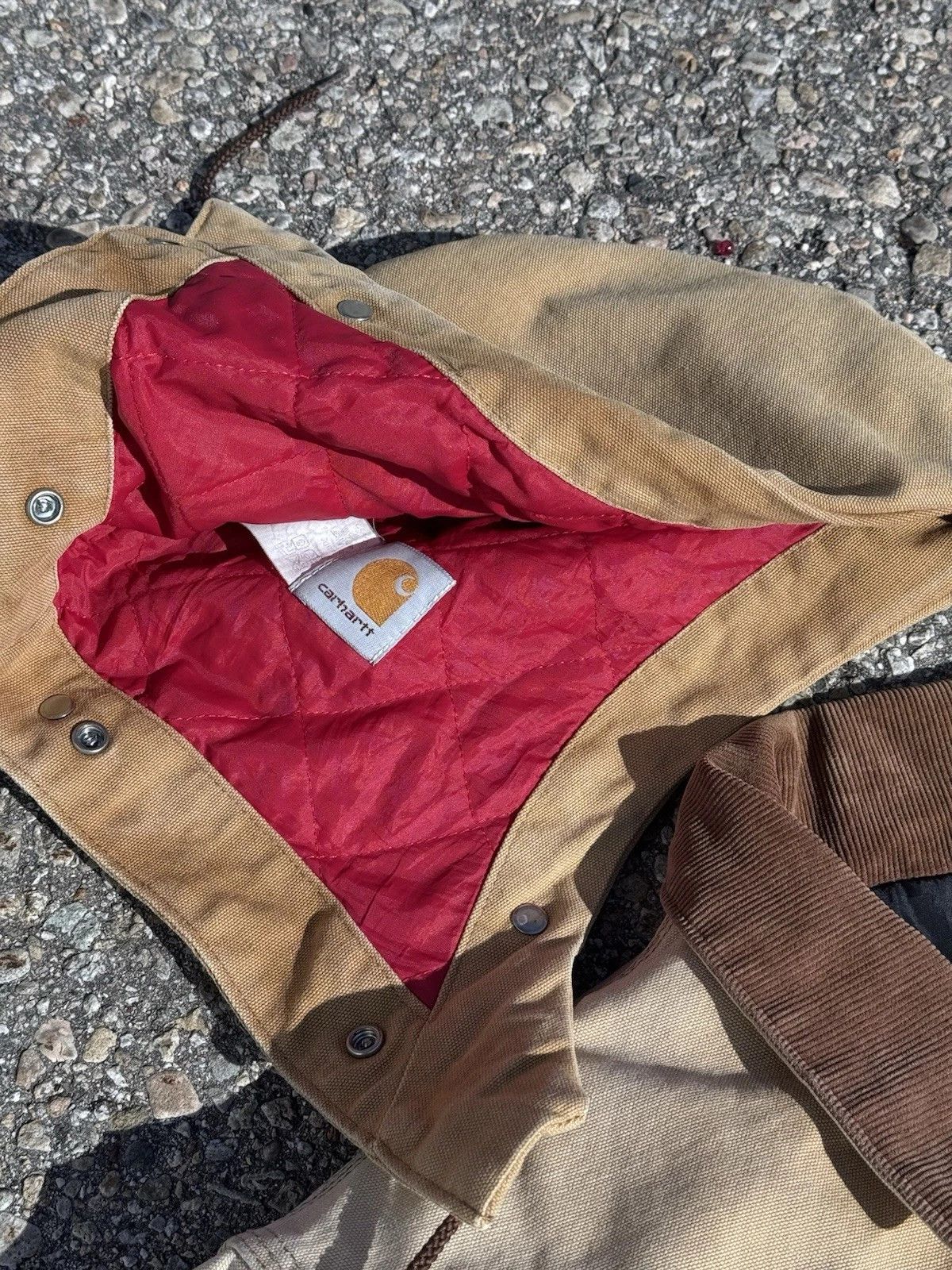 Carhartt Carhartt Beige Quilted Zip Up Chore Jacket Size US XL / EU 56 / 4 - 4 Thumbnail
