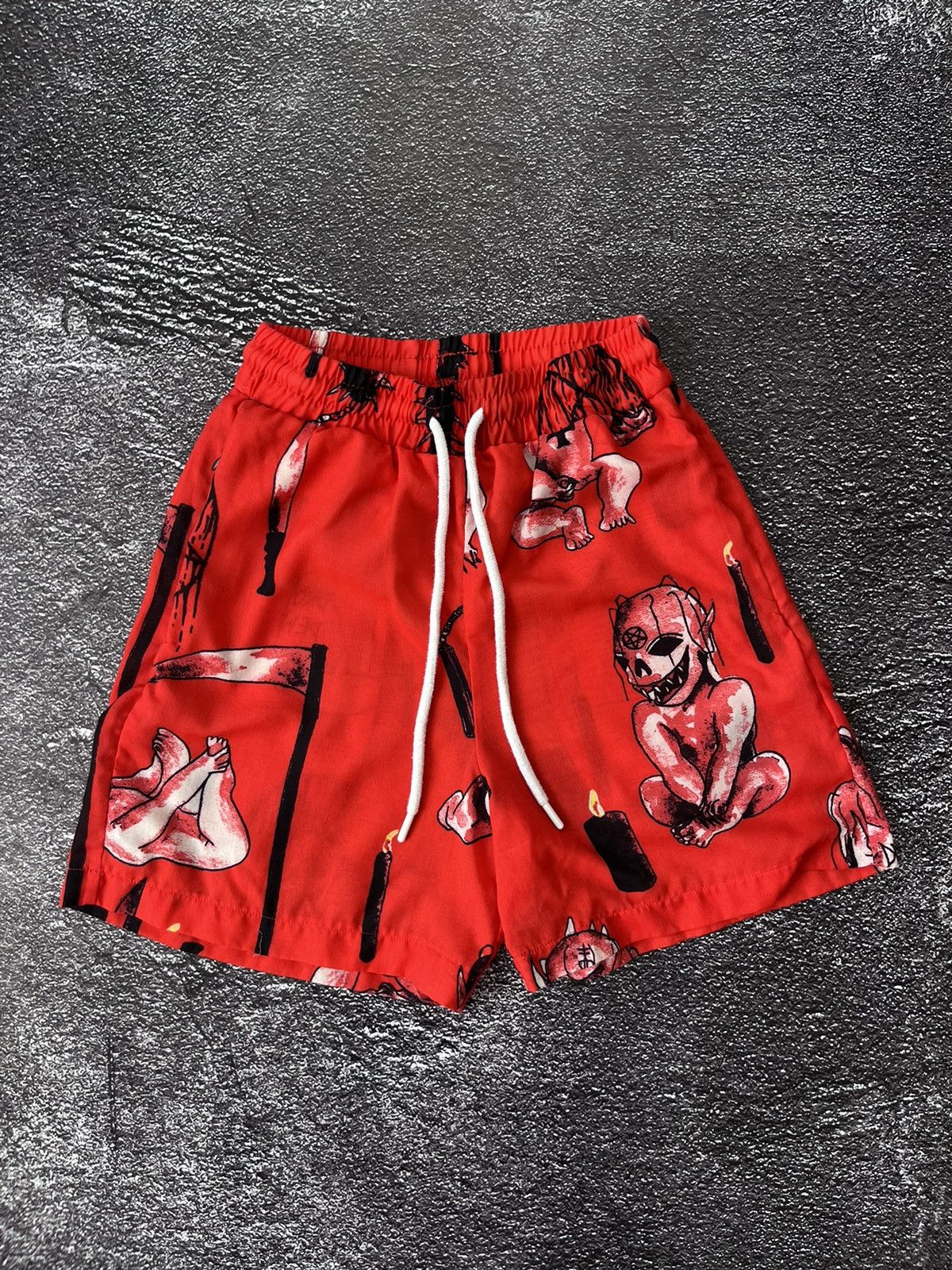 Drop Dead Clothing Rare Drop Dead Monster Devil Kids Swim Shorts Size S Size US 30 / EU 46 - 1 Thumbnail