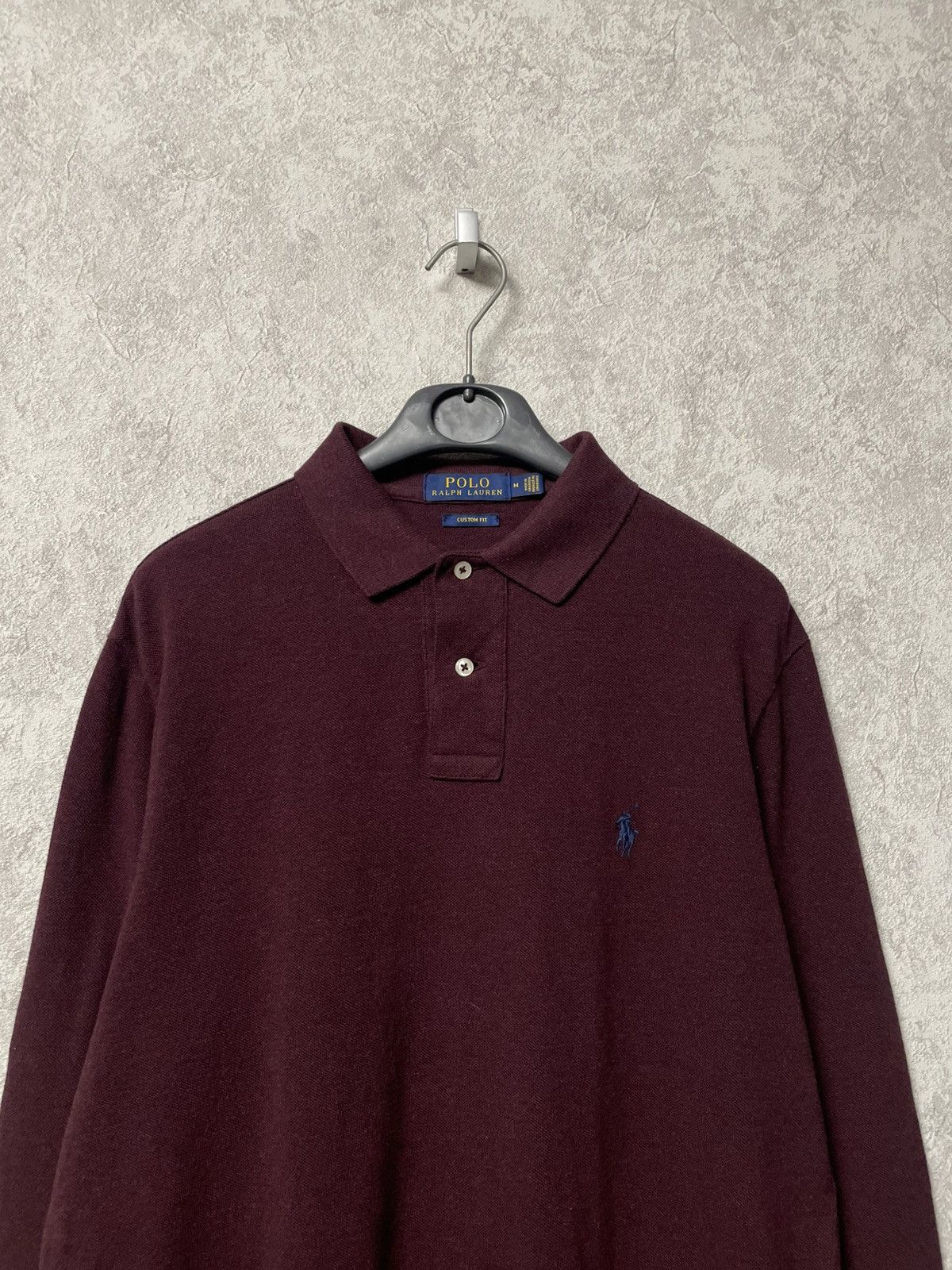 Polo Ralph Lauren Vintage Polo Ralph Lauren Burgundy Long Sleeve Polo Shirt Size US M / EU 48-50 / 2 - 2 Thumbnail