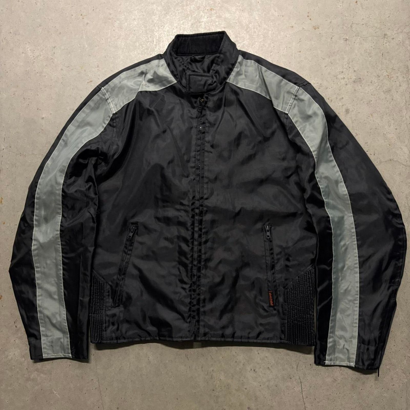 Crazy Vintage Y2K Hot Leathers Striped Moto Racing Jacket