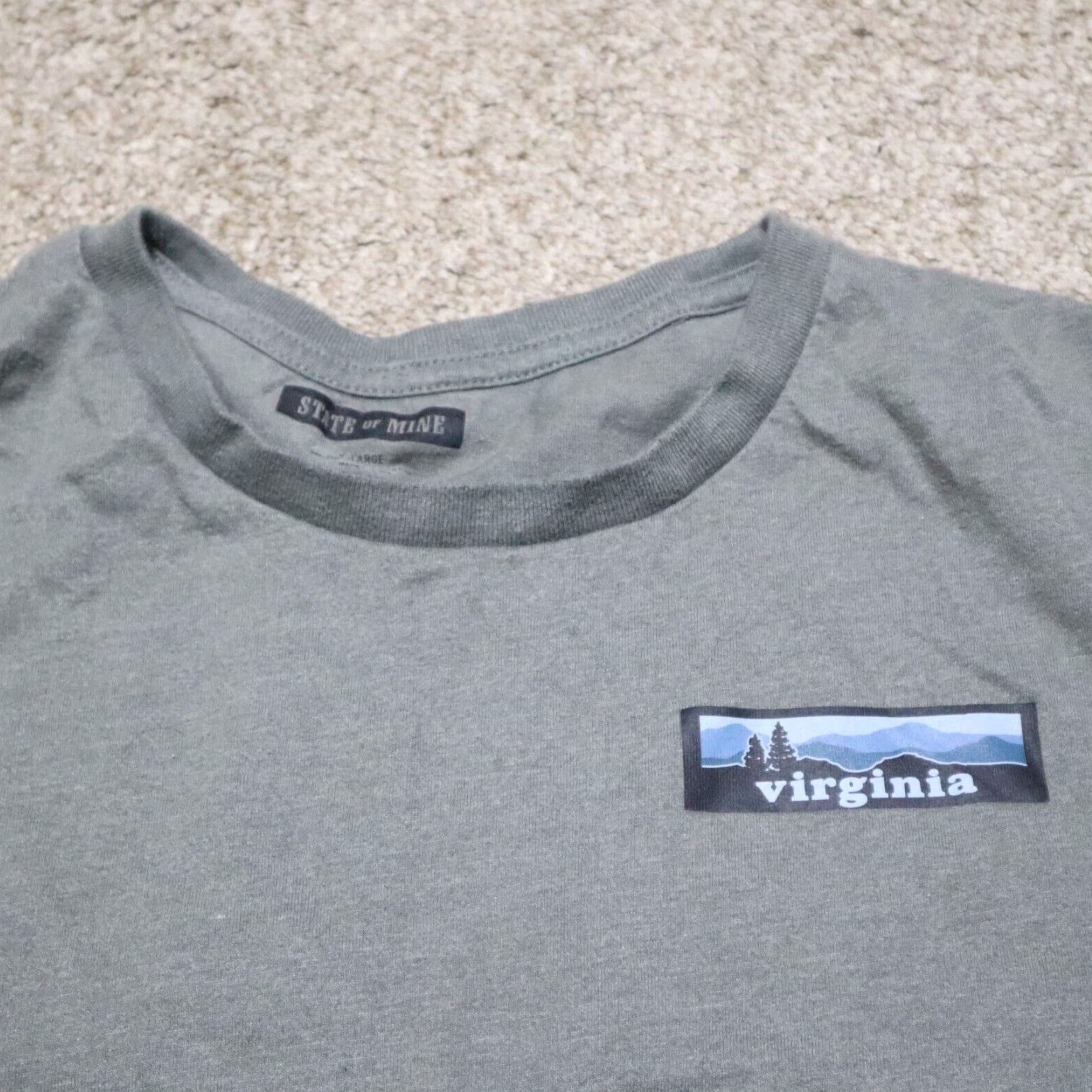 Vintage Virginia VA Green Long Sleeve Tee Shirt Adult Mens XL Extra Large Size US XL / EU 56 / 4 - 3 Thumbnail