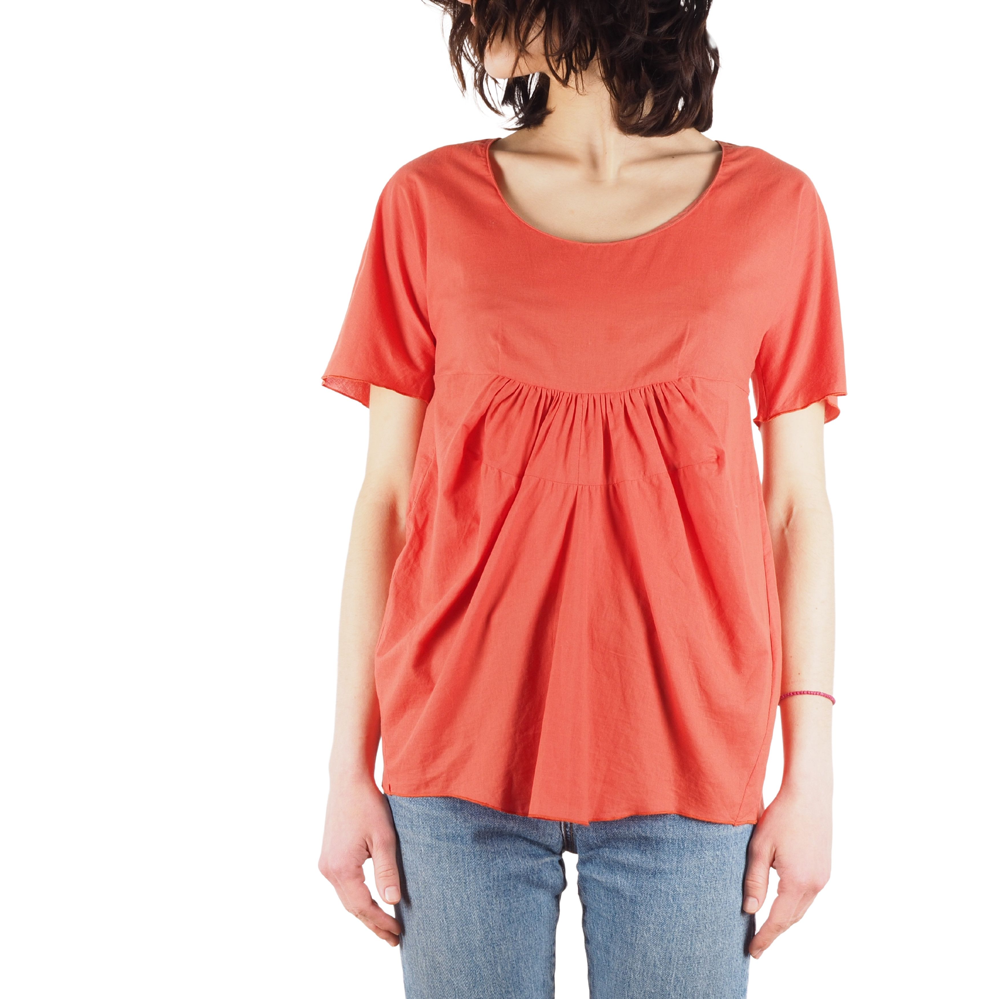 MARNI Women's Poppy Red Cotton Top Blouse