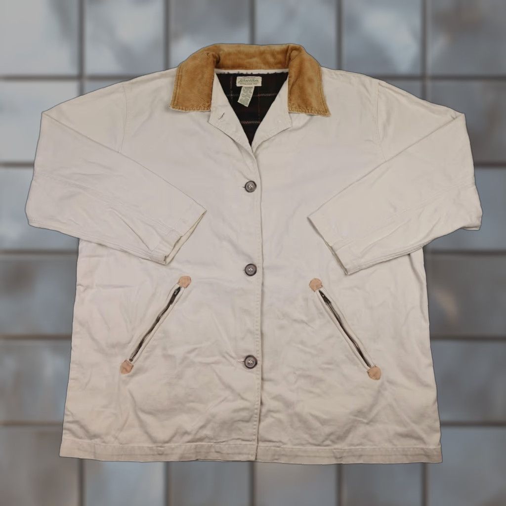 Vintage VINTAGE St Johns Bay Jacket Mens XL Beige Canvas Corduroy Collar Plaid Lined Size US XL / EU 56 / 4 - 1 Thumbnail