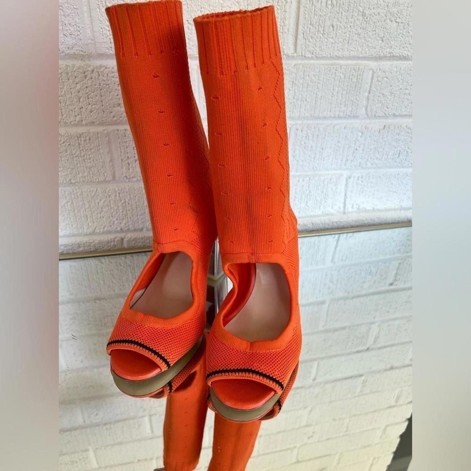 Baldinini Orange Knit Heeled Sandals Trendy Baldinini 37 Size 7 Size US 7 / IT 37 - 8 Thumbnail