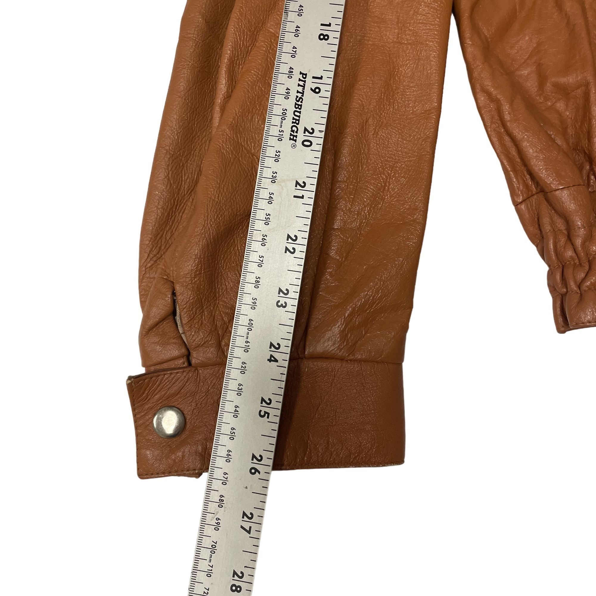 Other Vtg COGNAC Leather CAFE RACER Jacket MoTo Biker Jacket Size US S / EU 44-46 / 1 - 9 Thumbnail