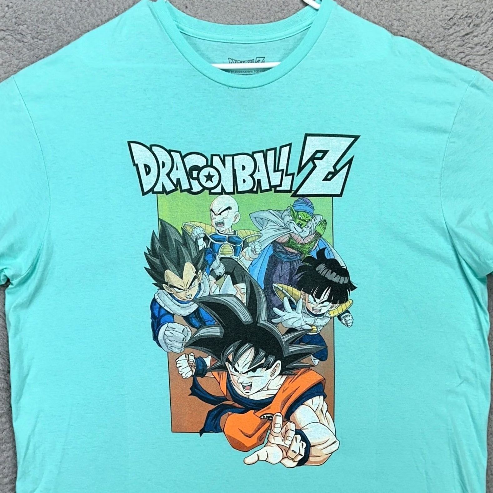 Vintage Dragon Ball Z Mens T-Shirt 2XL Aqua Blue Graphic Print Short Sleeve Tee Shirt Adult Crew Neck Cotton Size US XXL / EU 58 / 5 - 2 Thumbnail