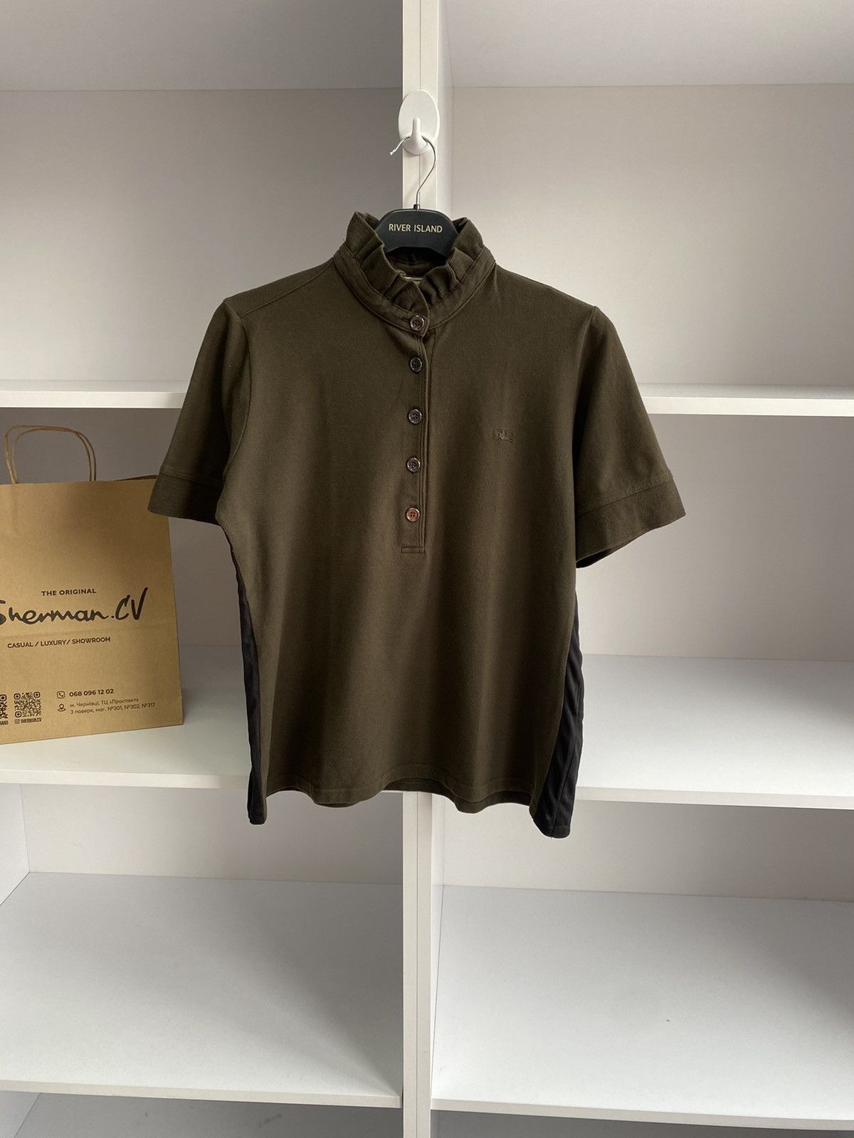 Burberry × Vintage Vintage Burberry women's polo T-shirt Size L / US 10 / IT 46 - 1 Thumbnail