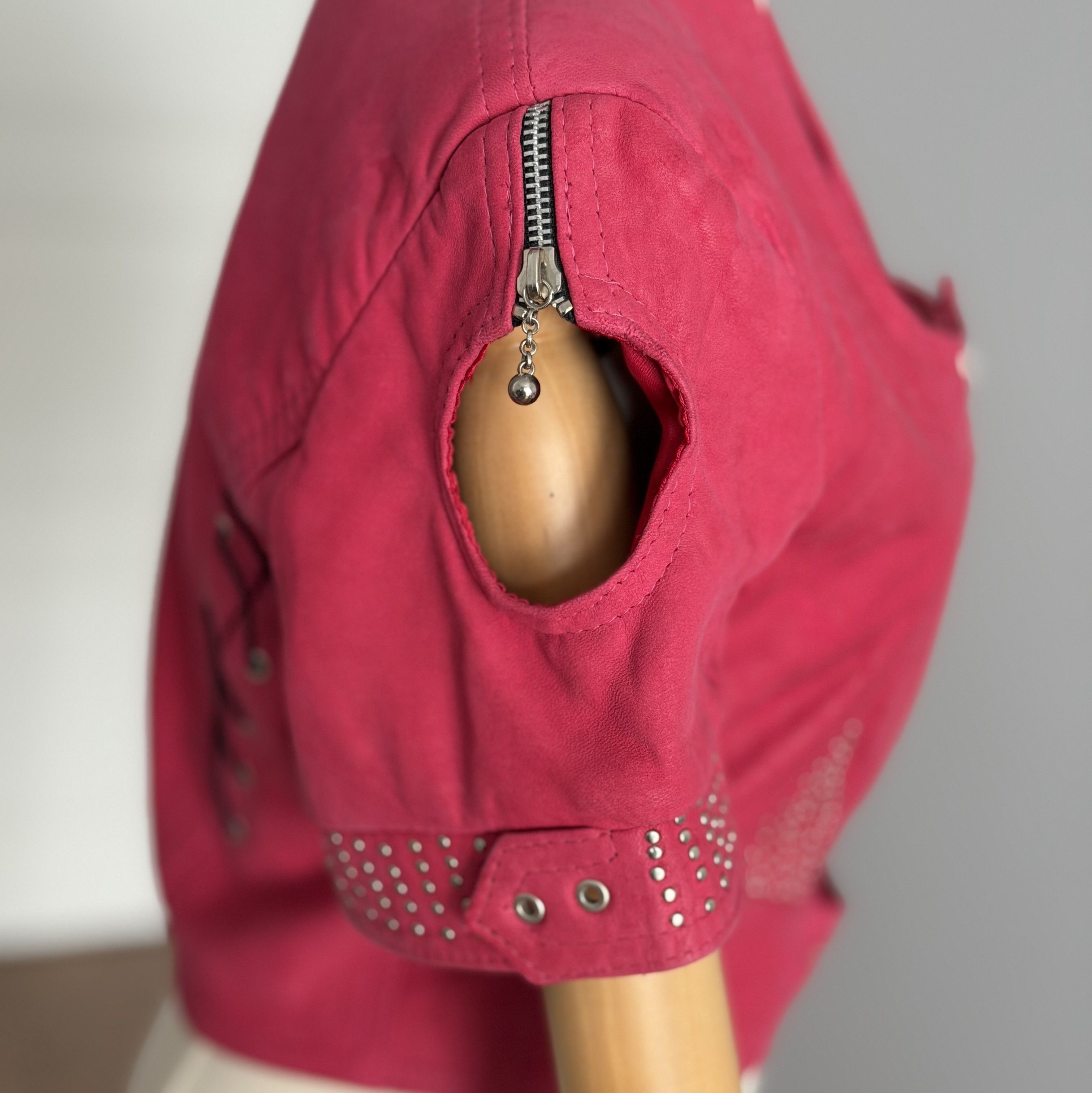 Other DECK HAND by WHITEBOYS Vintage Leather Pink Cropped Jacket Size M / US 6-8 / IT 42-44 - 7 Thumbnail