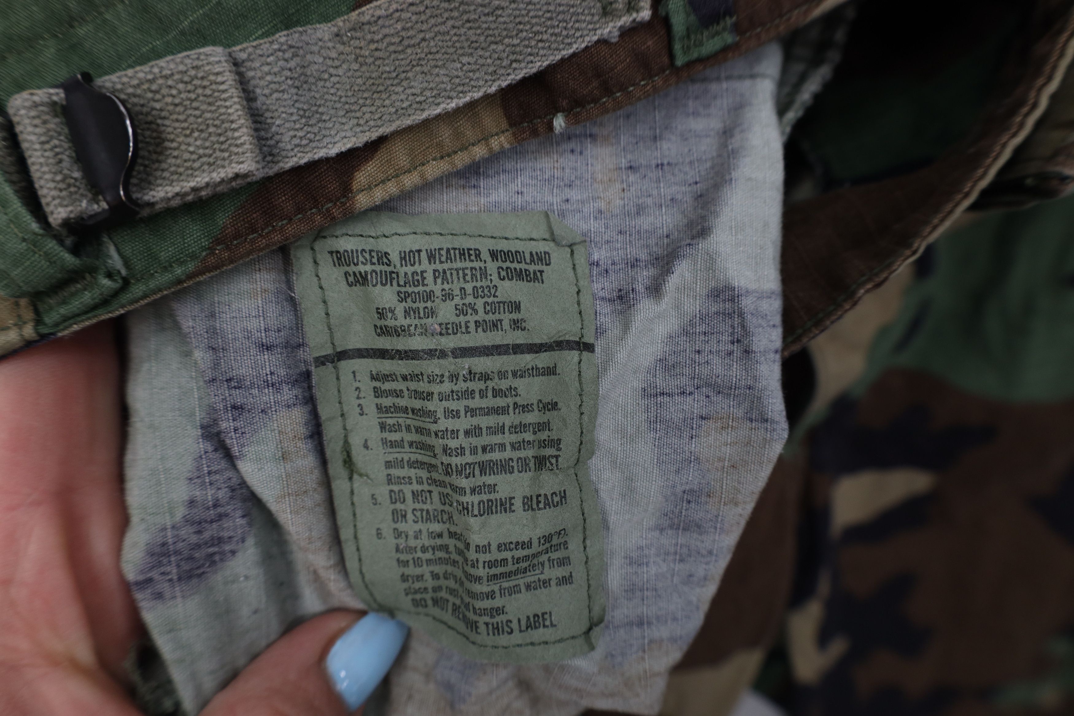 Vintage Vintage 90s USGI Woodland Camouflage Combat Cargo Pants Size US 34 / EU 50 - 10 Thumbnail
