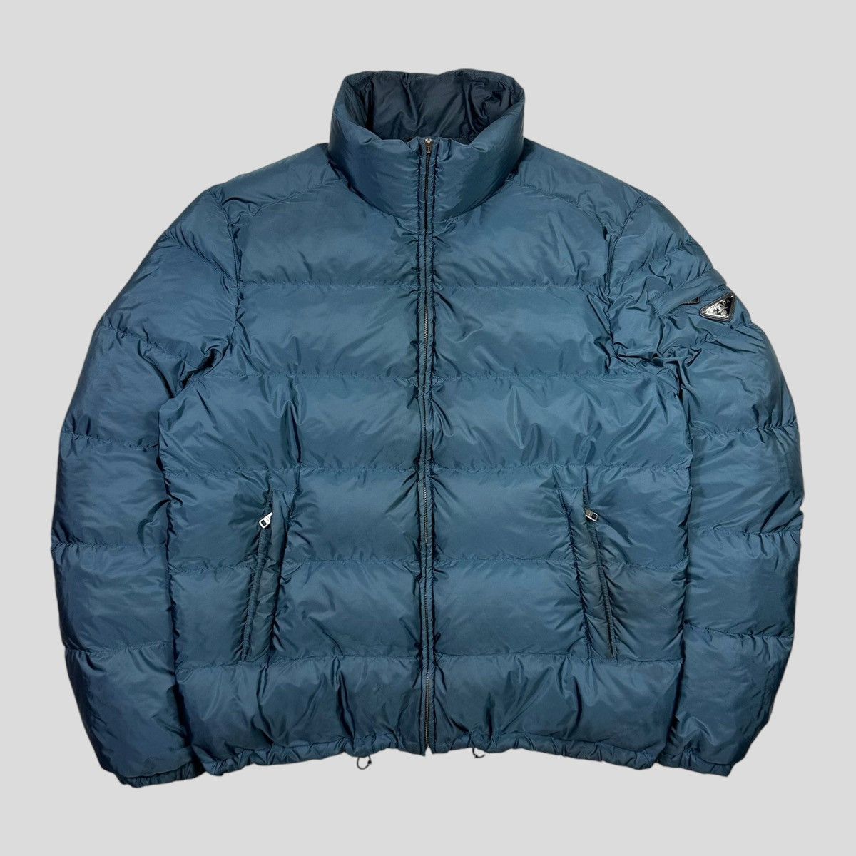 Prada Prada 2015 Petrol Blue Nylon Goose Down Puffer Jacket - IT50 