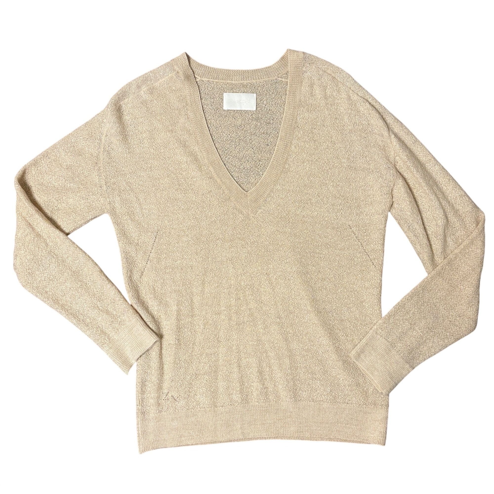 Zadig & Voltaire Zadig & Voltaire L Apple Sweater Alpaca Cotton Ecru V Neck O Size L / US 10 / IT 46 - 4 Thumbnail