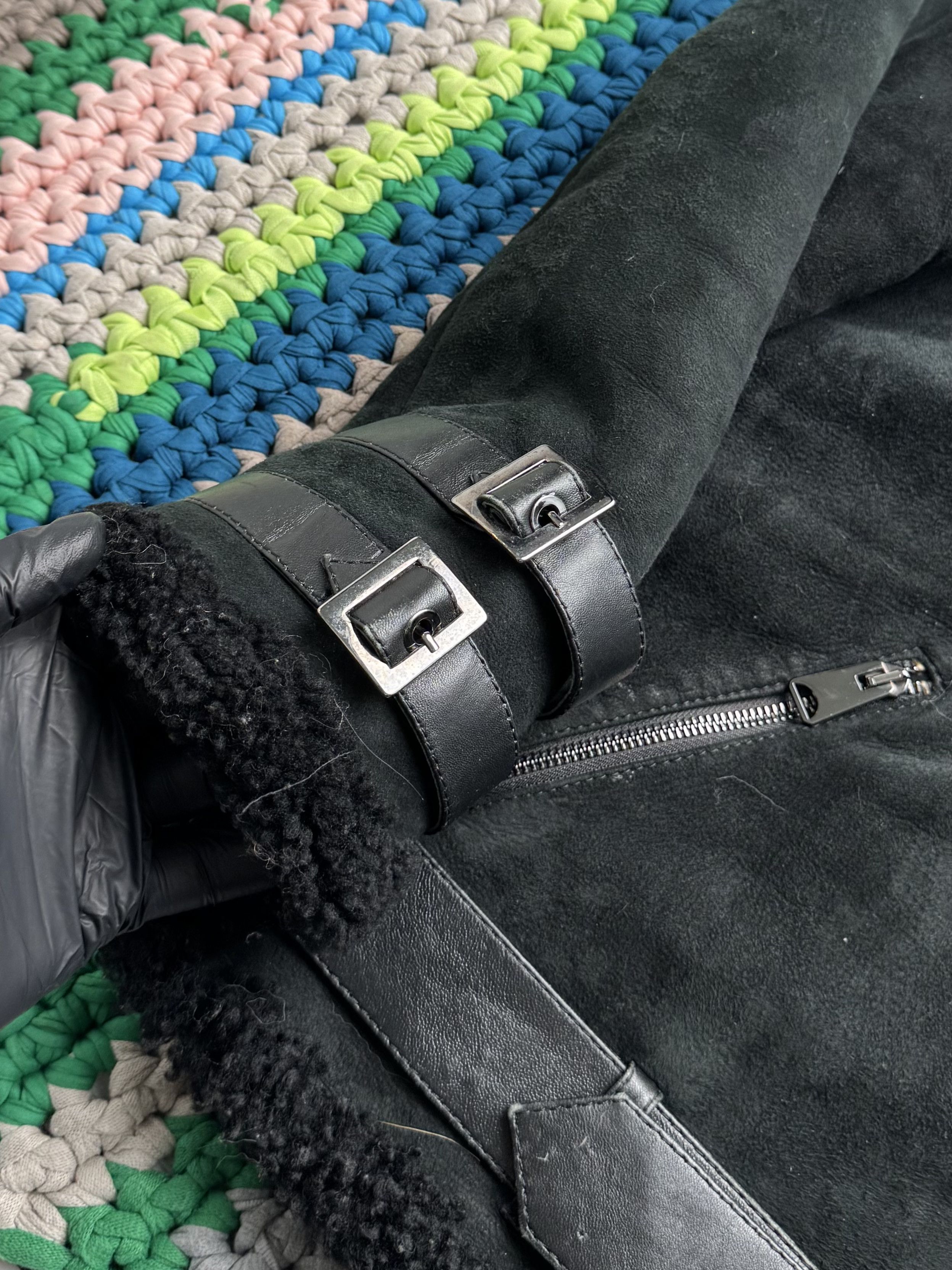 Vintage Vintage Real Sheepskin Coat With Belts (ET1)(D15) Size L / US 10 / IT 46 - 8 Thumbnail