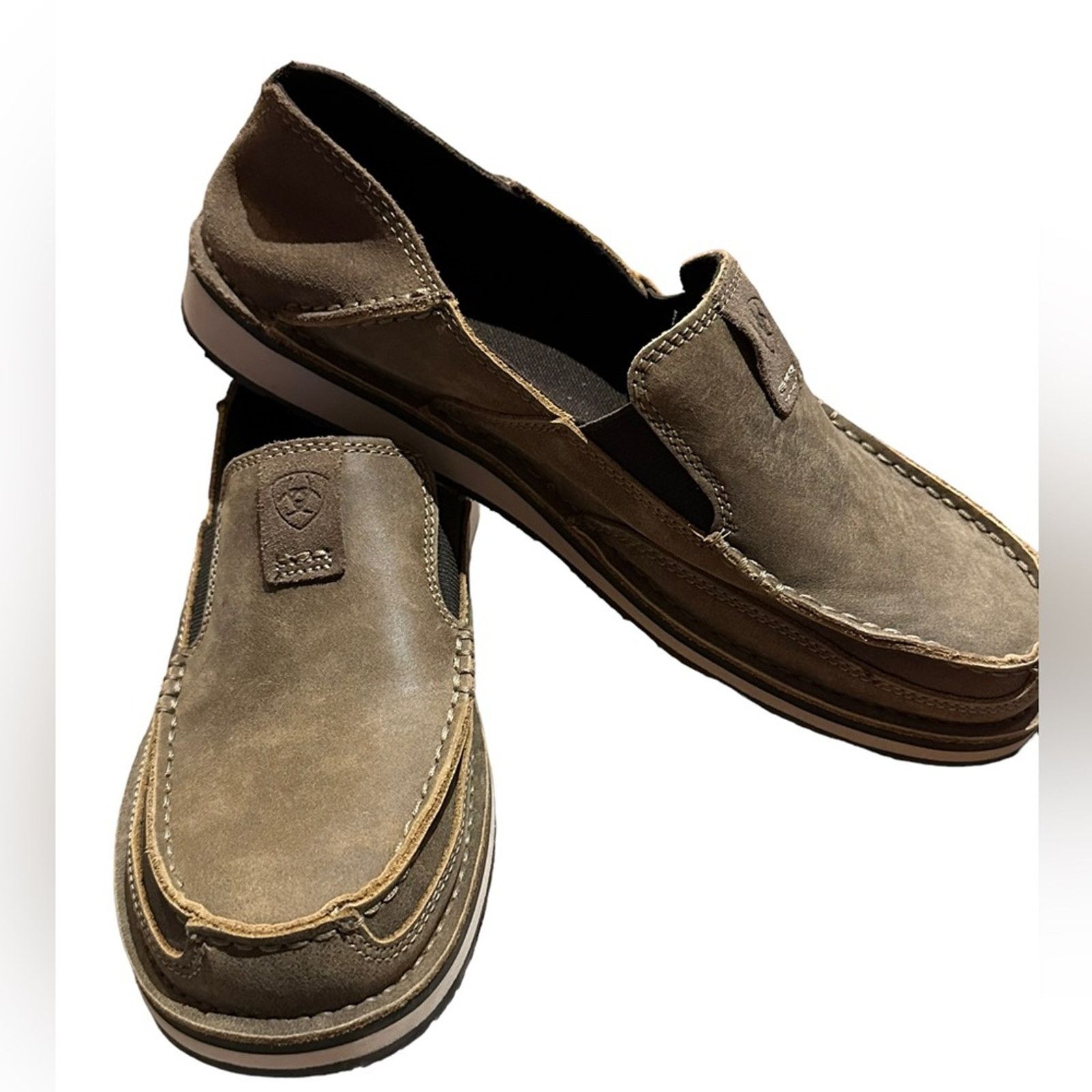 Ariat Mens 9D Brown Leather Slip On Shoes display picture 3